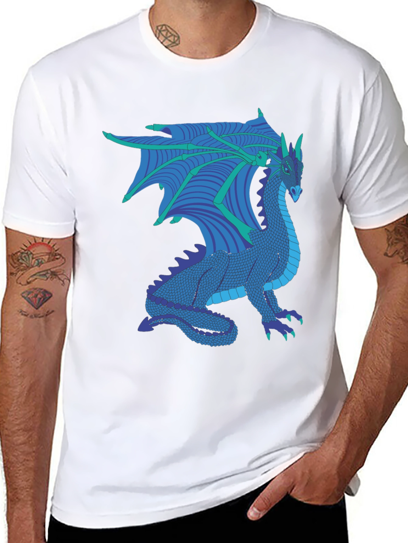 Black Dragon Graphic Tee - Fantasy Creature T-Shirt view 8
