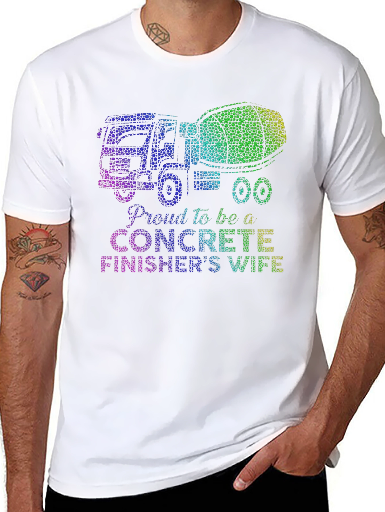 Black Proud Concrete Finisher's Wife Graphic Tee view 8
