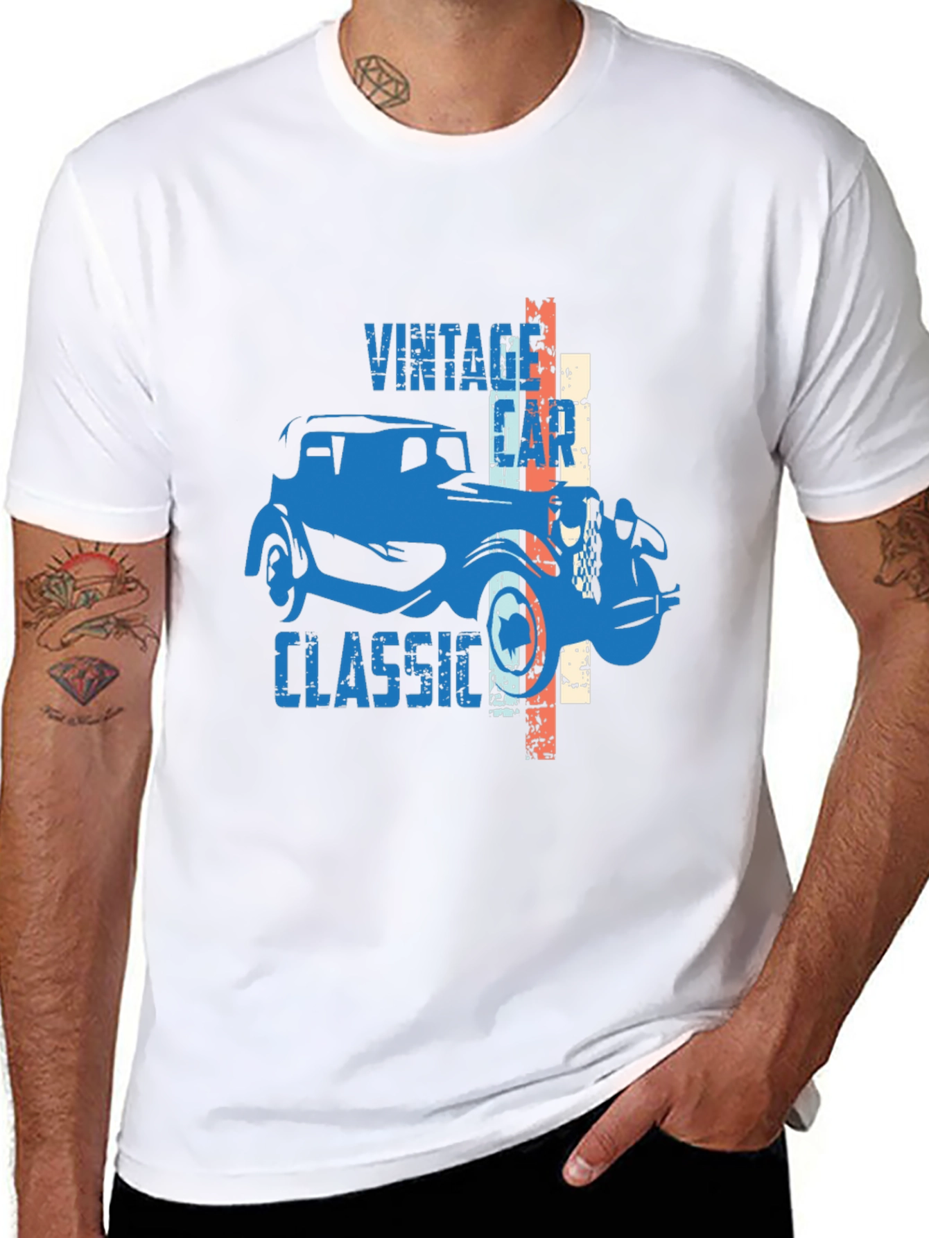 Black Vintage Classic Car Graphic Tee - Stylish Comfort view 8
