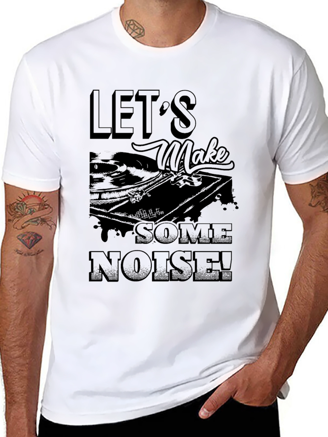 Black Let's Make Some Noise Black T-Shirt view 8