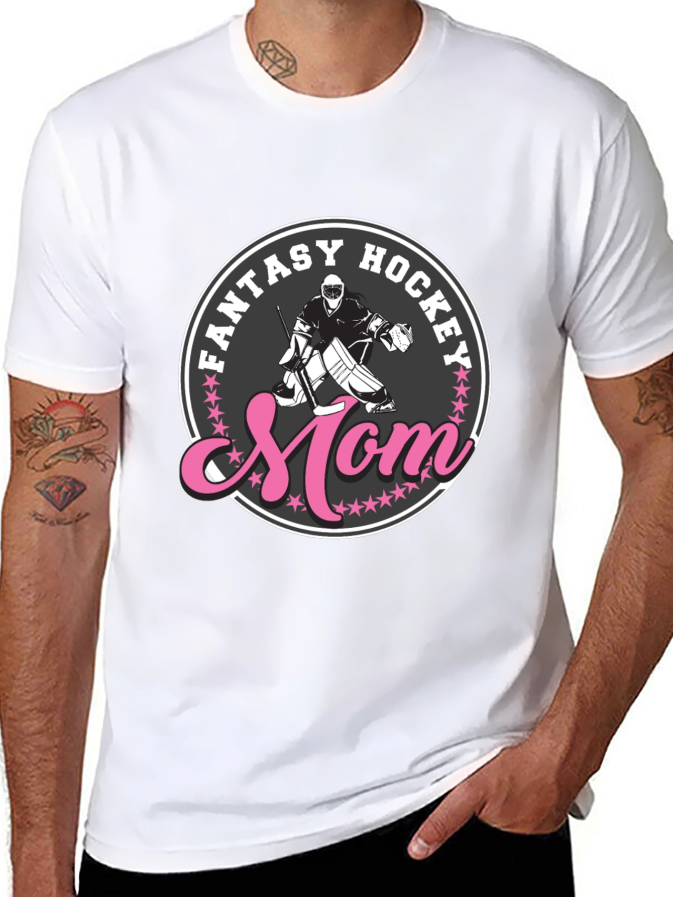 Black Fantasy Hockey Mom T-Shirt view 8