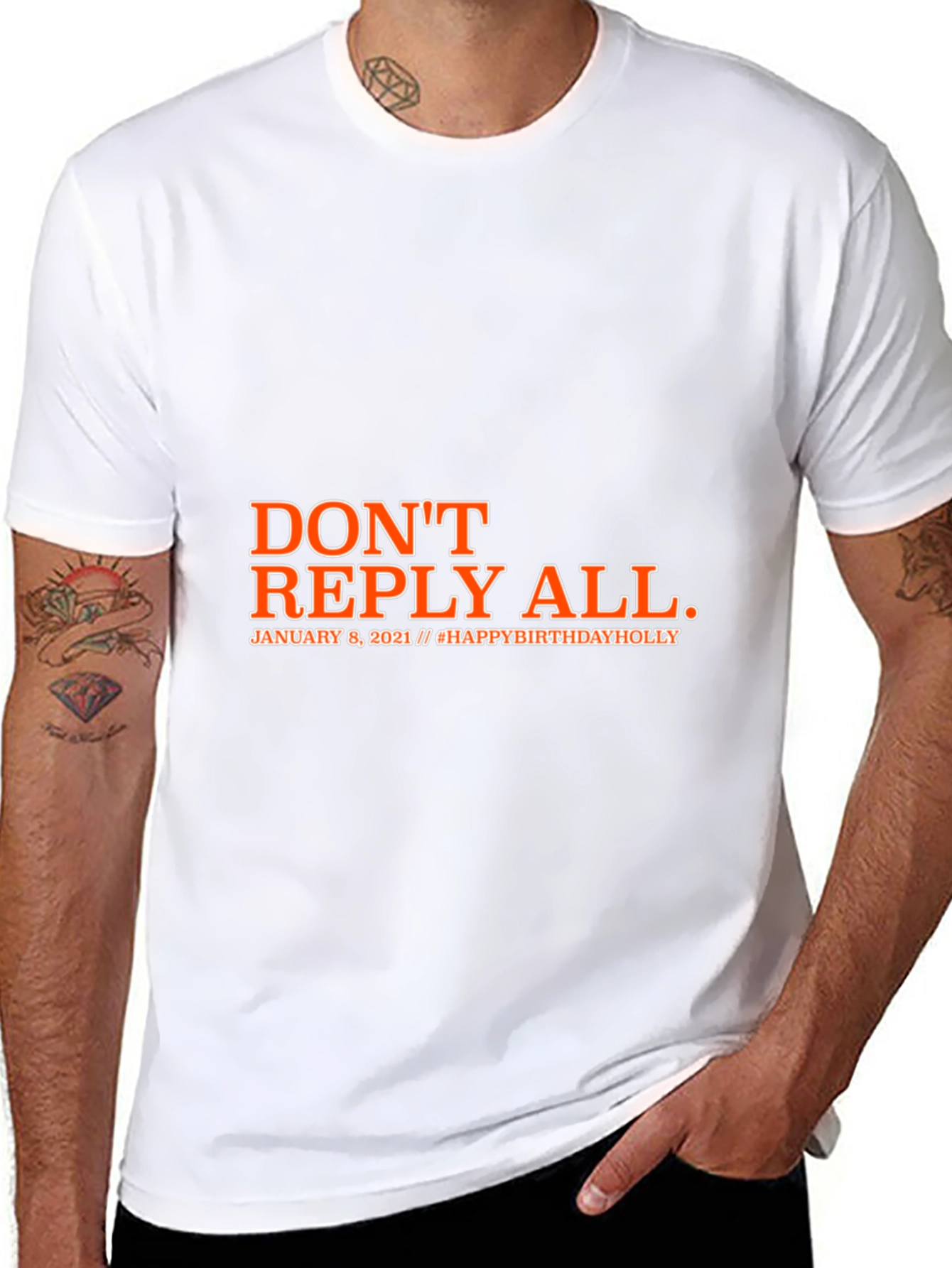 Black Don't Reply All Black Graphic T-Shirt view 8