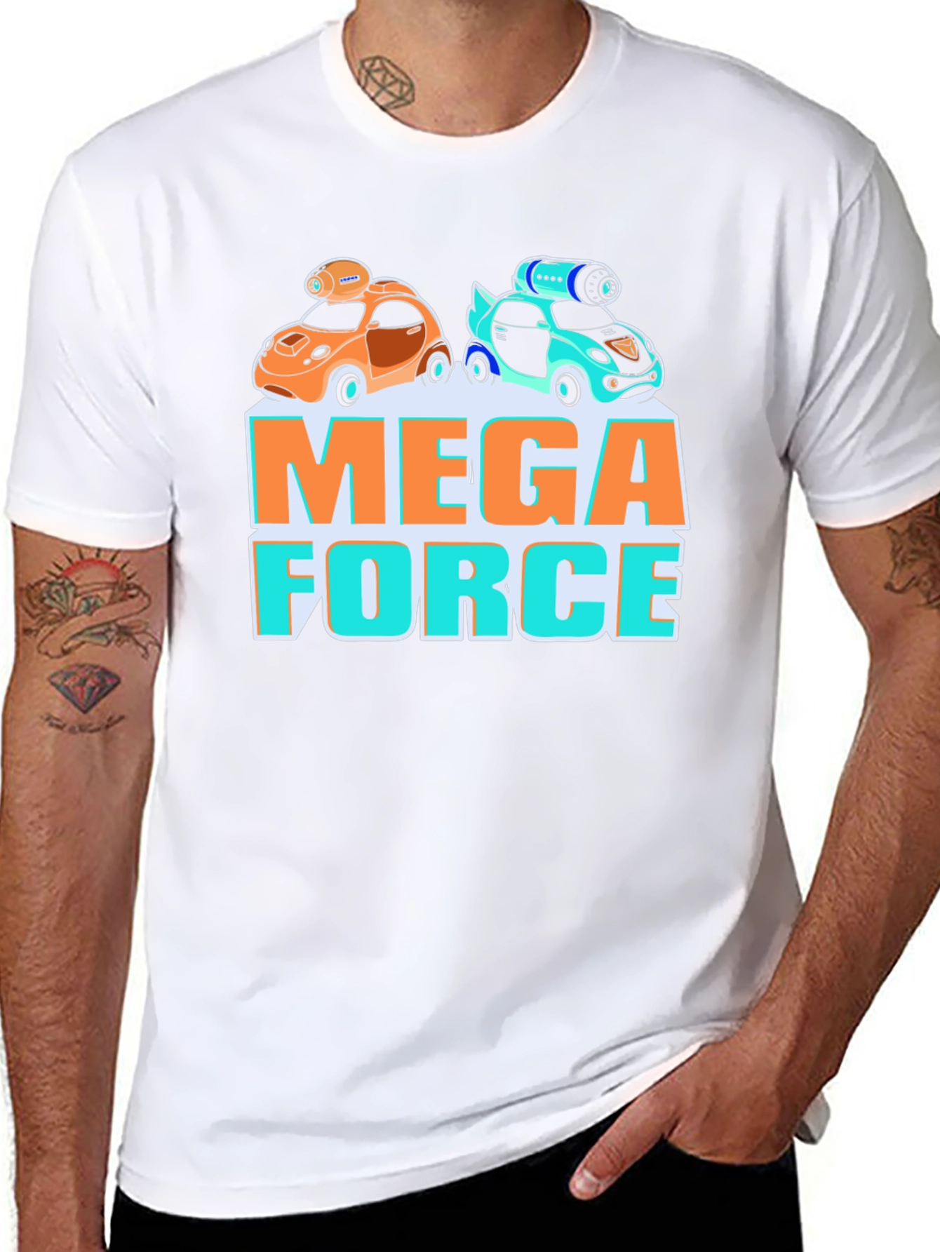 Black Mega Force Graphic Tee - Car Design view 8