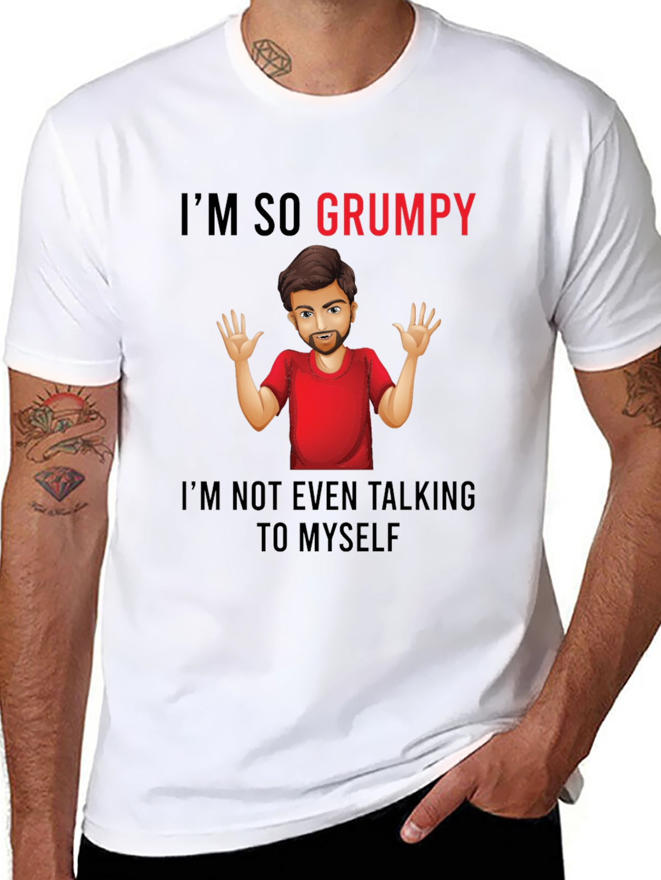 Black I'm So Grumpy Graphic Tee - Black view 8