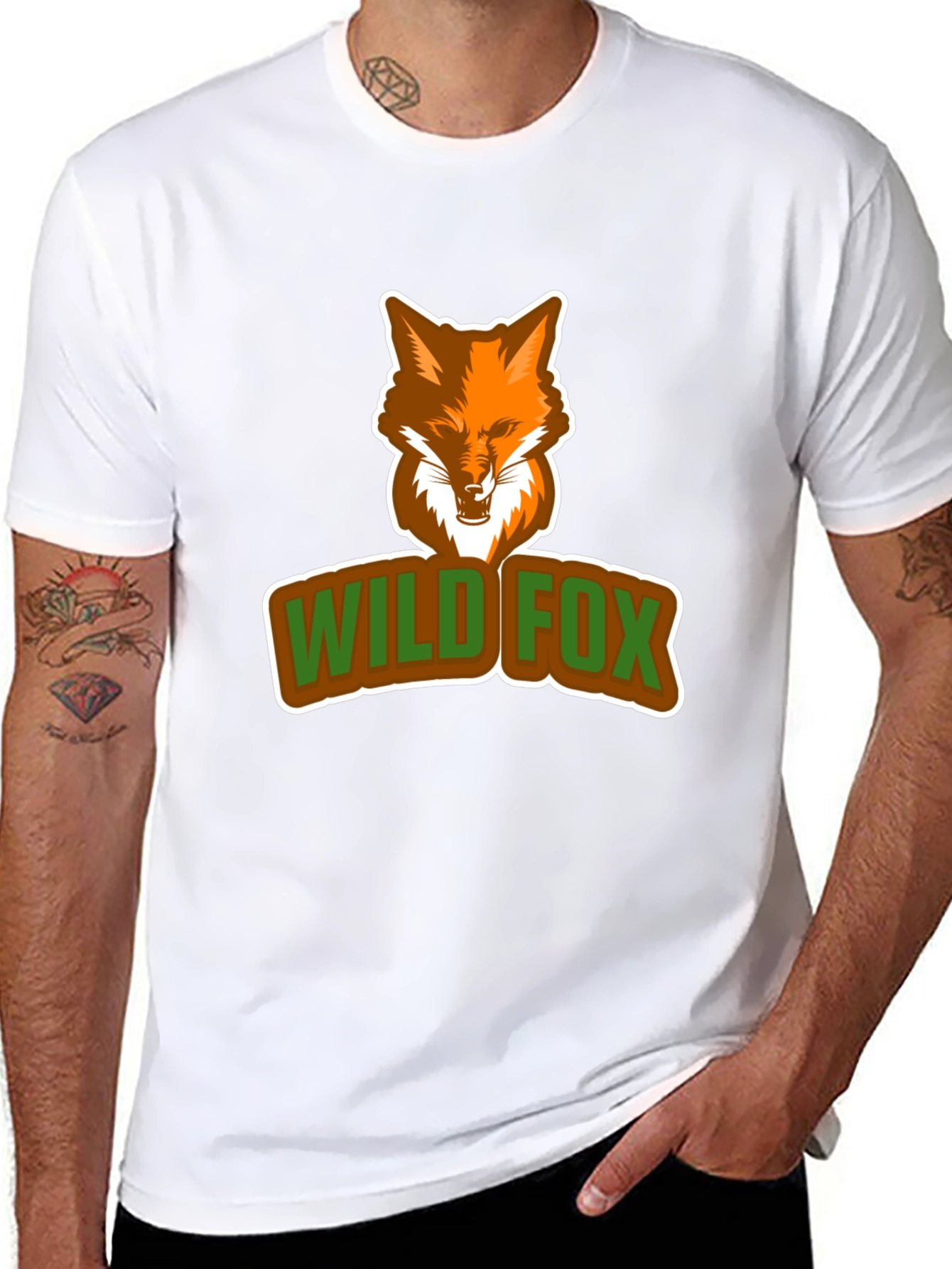 Black Wild Fox Graphic Tee - Stylish Animal Print T-Shirt view 8
