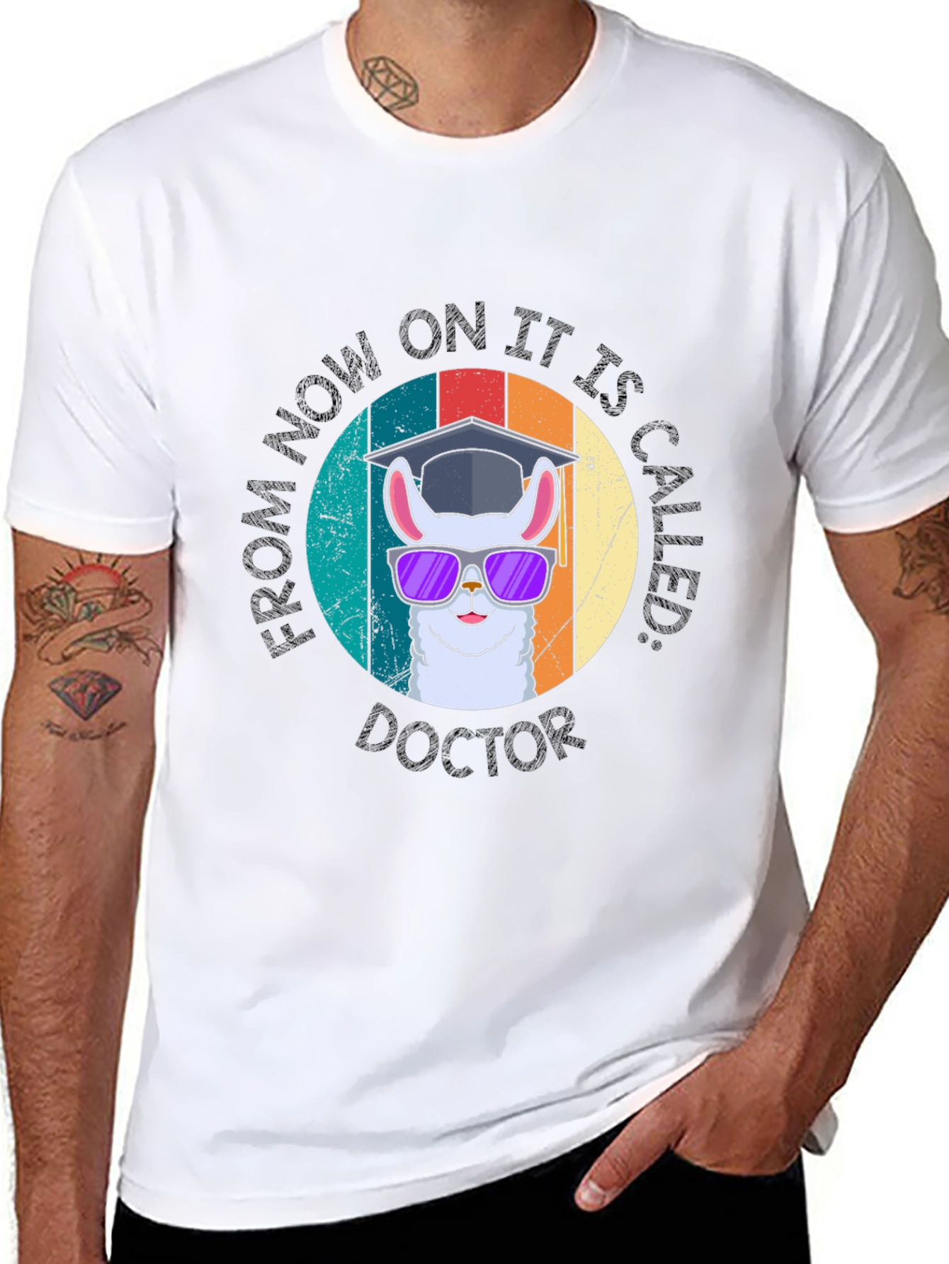 Black Llama Doctor Graduation T-Shirt view 8
