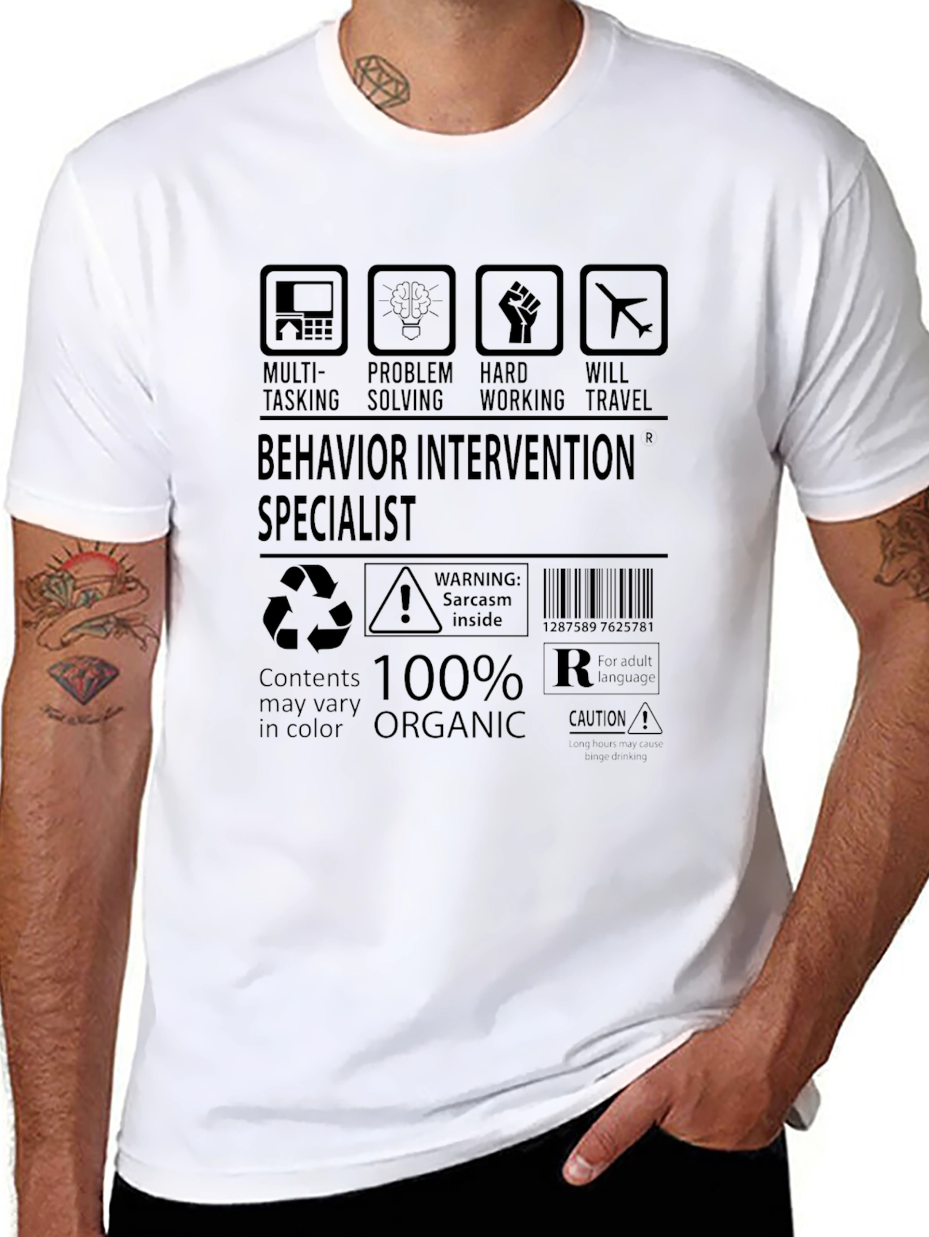 Black Behavior Intervention Specialist Graphic Tee view 8