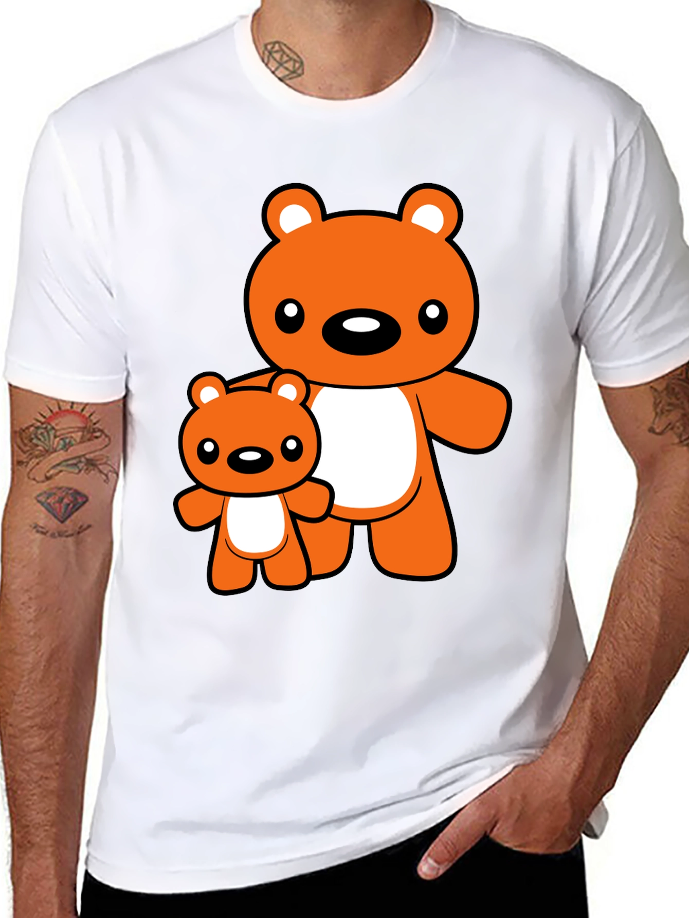 Black Cute Bear Graphic Tee - Black T-Shirt view 8