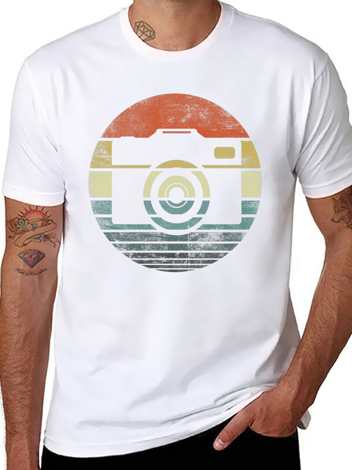 Black Retro Camera Graphic T-Shirt - Black view 8