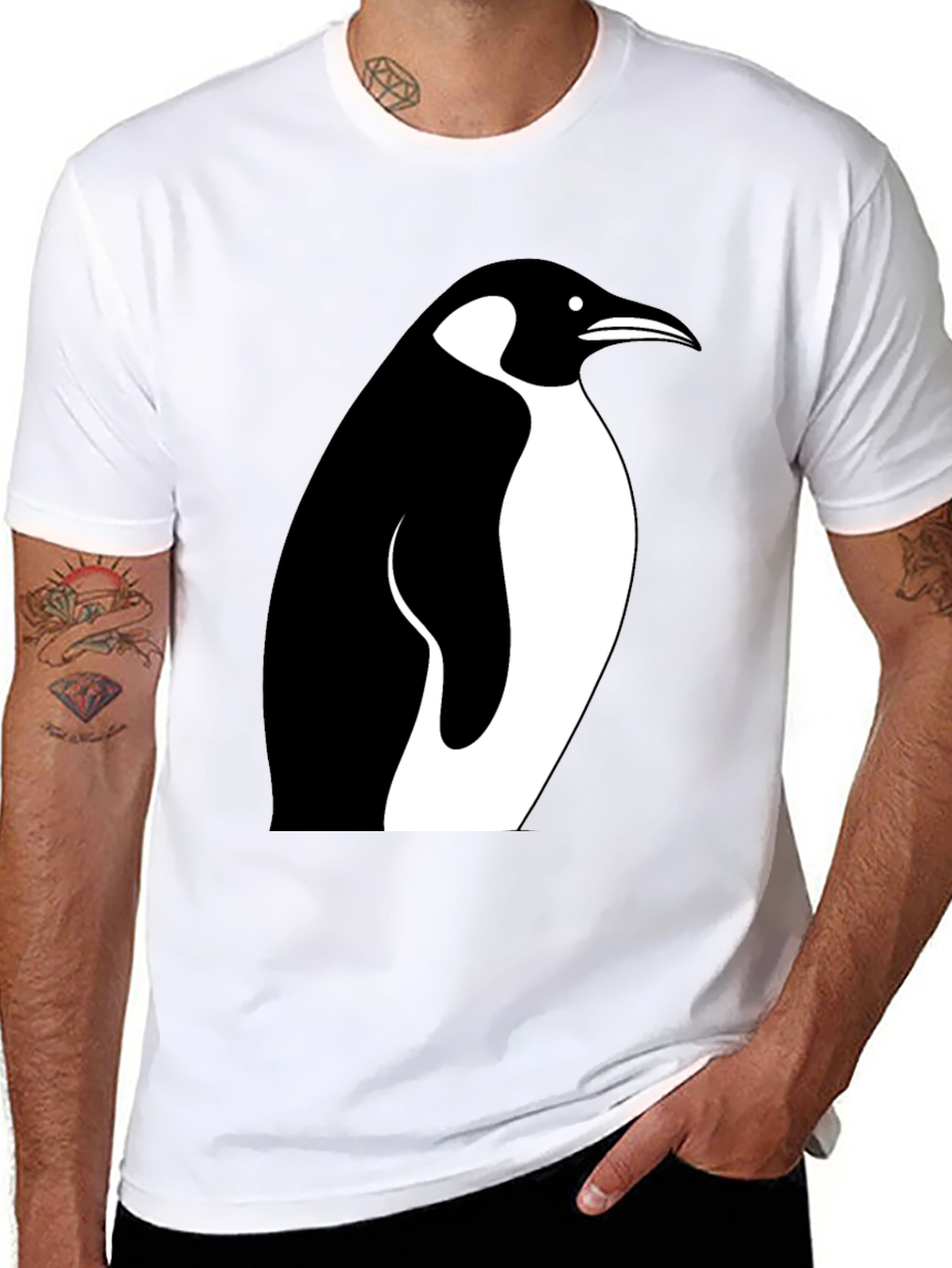 Black Penguin Graphic Tee - Stylish Black Cotton T-Shirt view 8