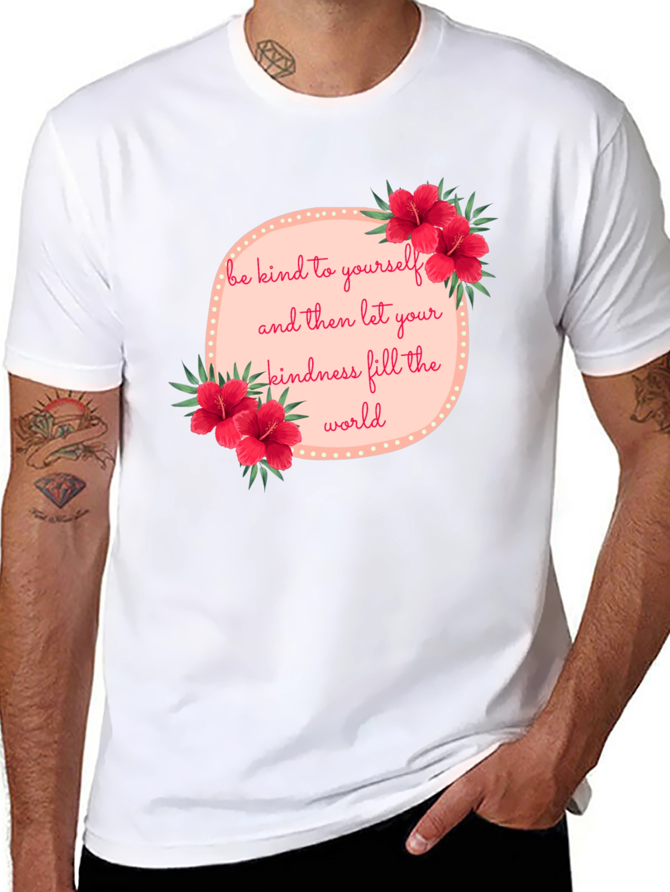 Black Kindness Floral Graphic Tee - Black view 8