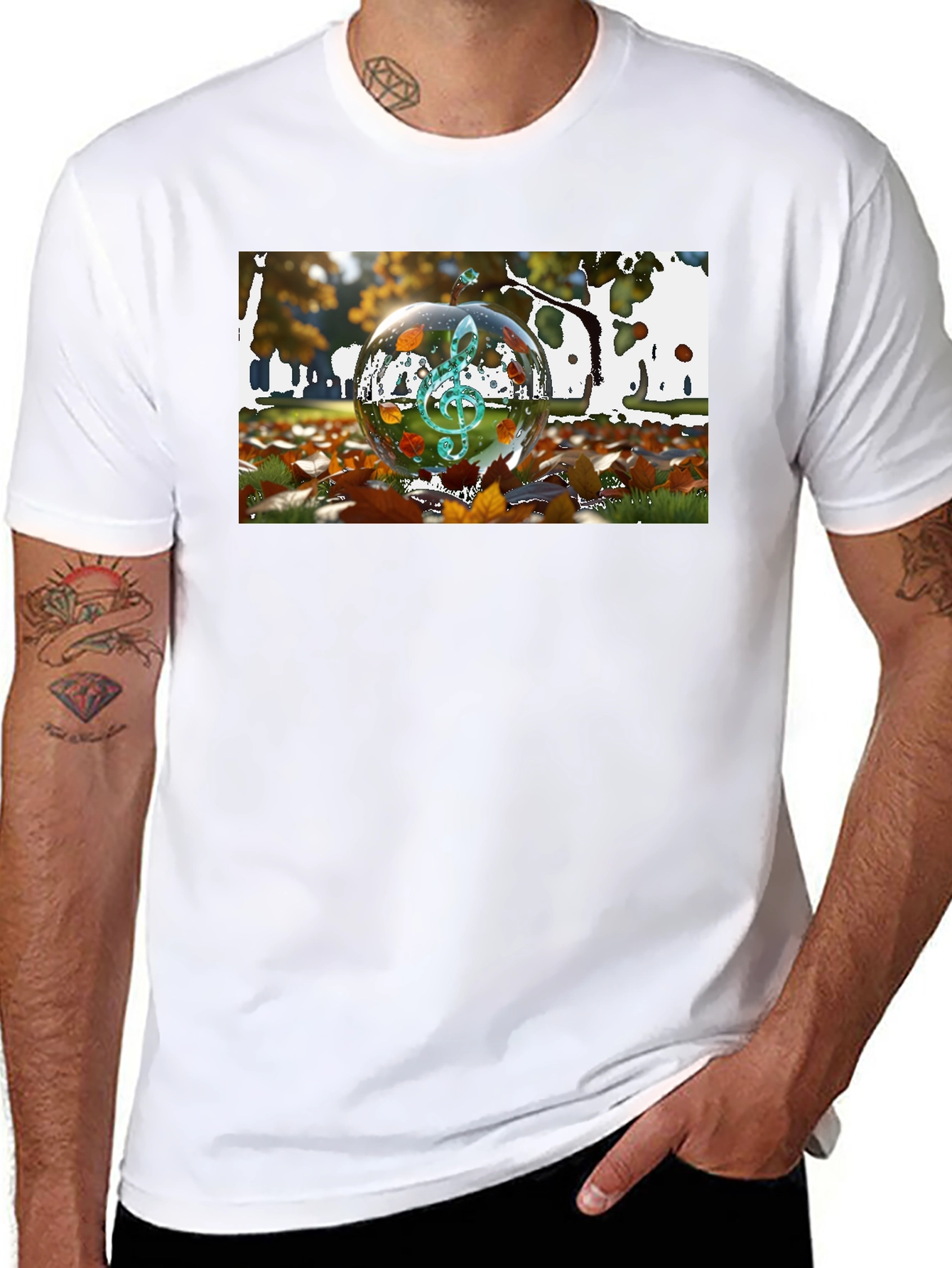 Black Musical Autumn T-Shirt - Unique Fall Design view 8