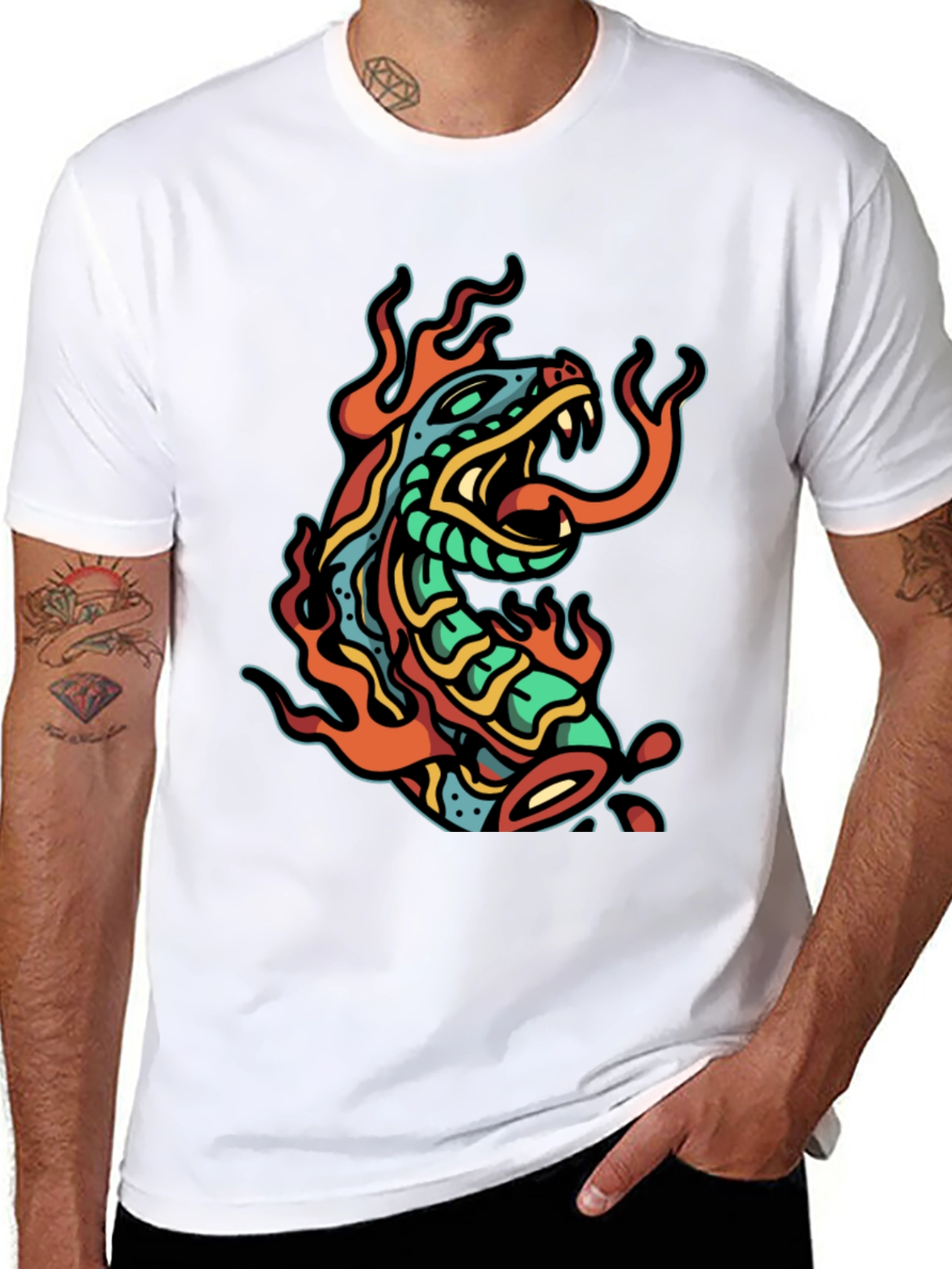 Black Snake Fire Graphic Tee view 8
