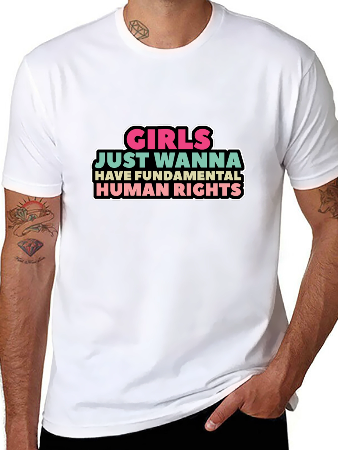 Black Girls Just Wanna Have Fundamental Human Rights T-Shirt view 8
