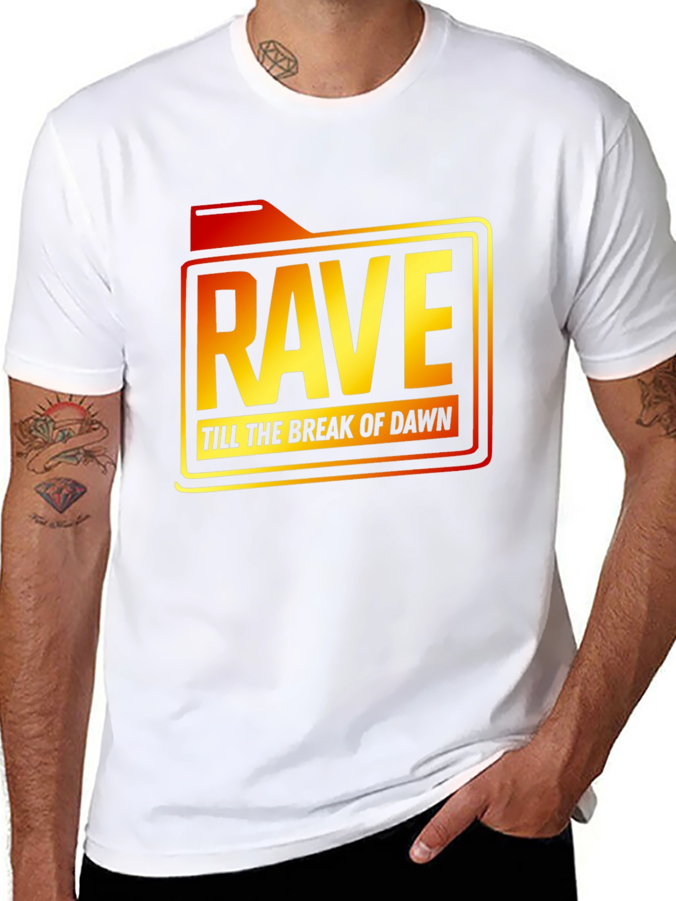 Black Rave Till Dawn Black Graphic Tee view 8