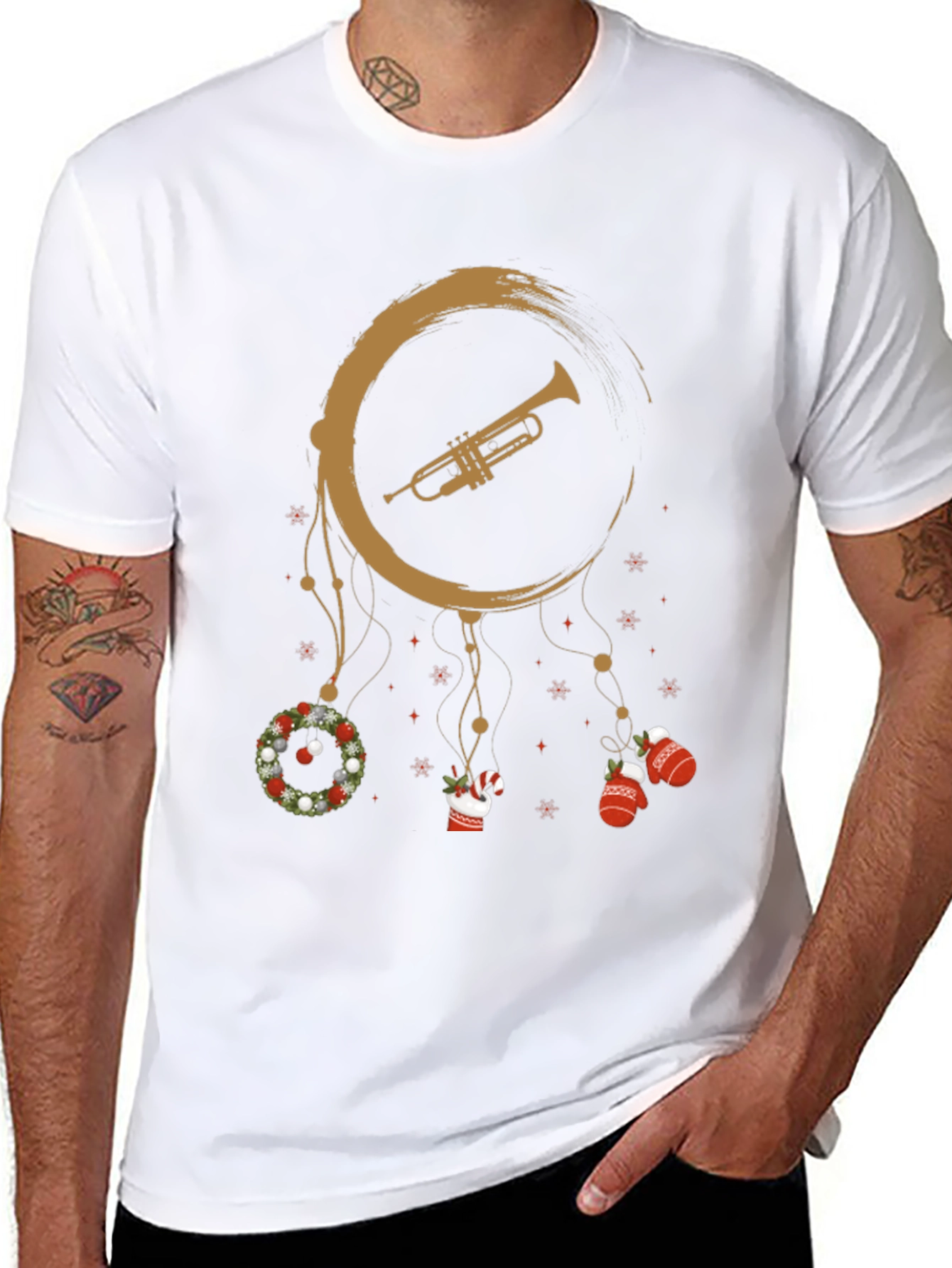 Black Festive Trumpet Dreamcatcher T-Shirt view 8