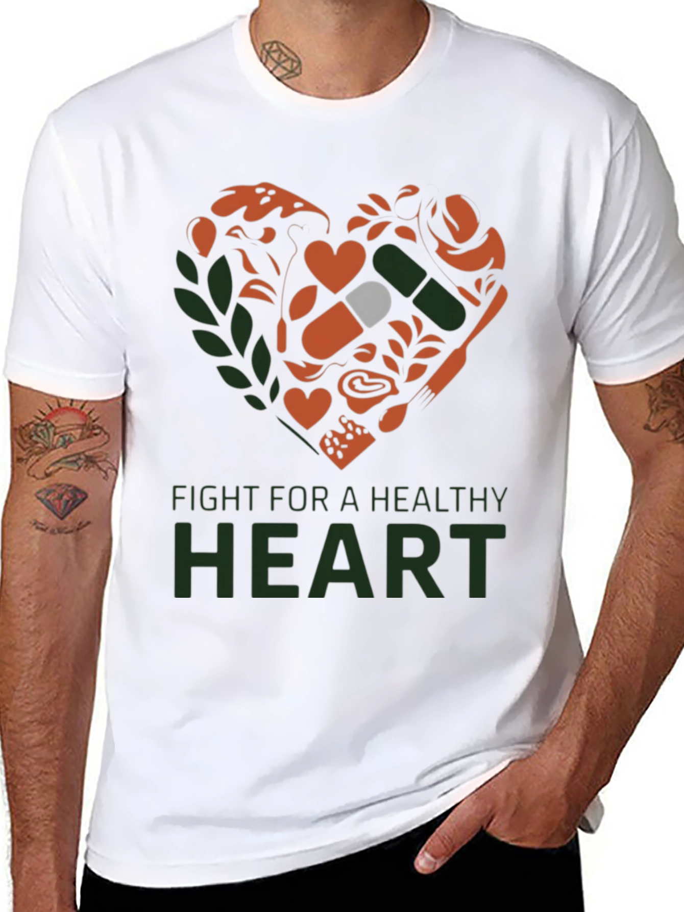 Black Healthy Heart T-Shirt view 8