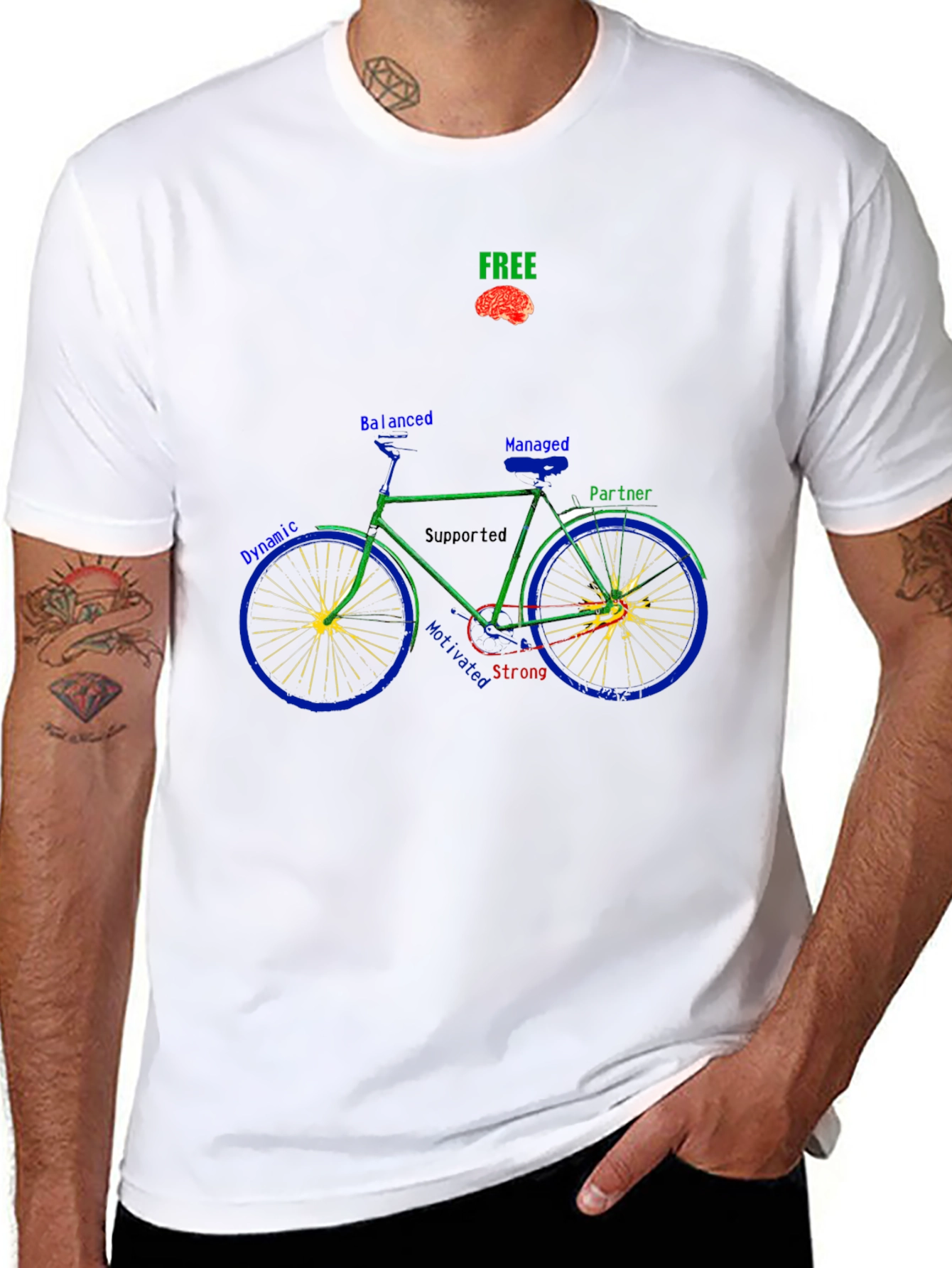 Black Unique Bike Graphic T-Shirt - Thoughtful Design view 8