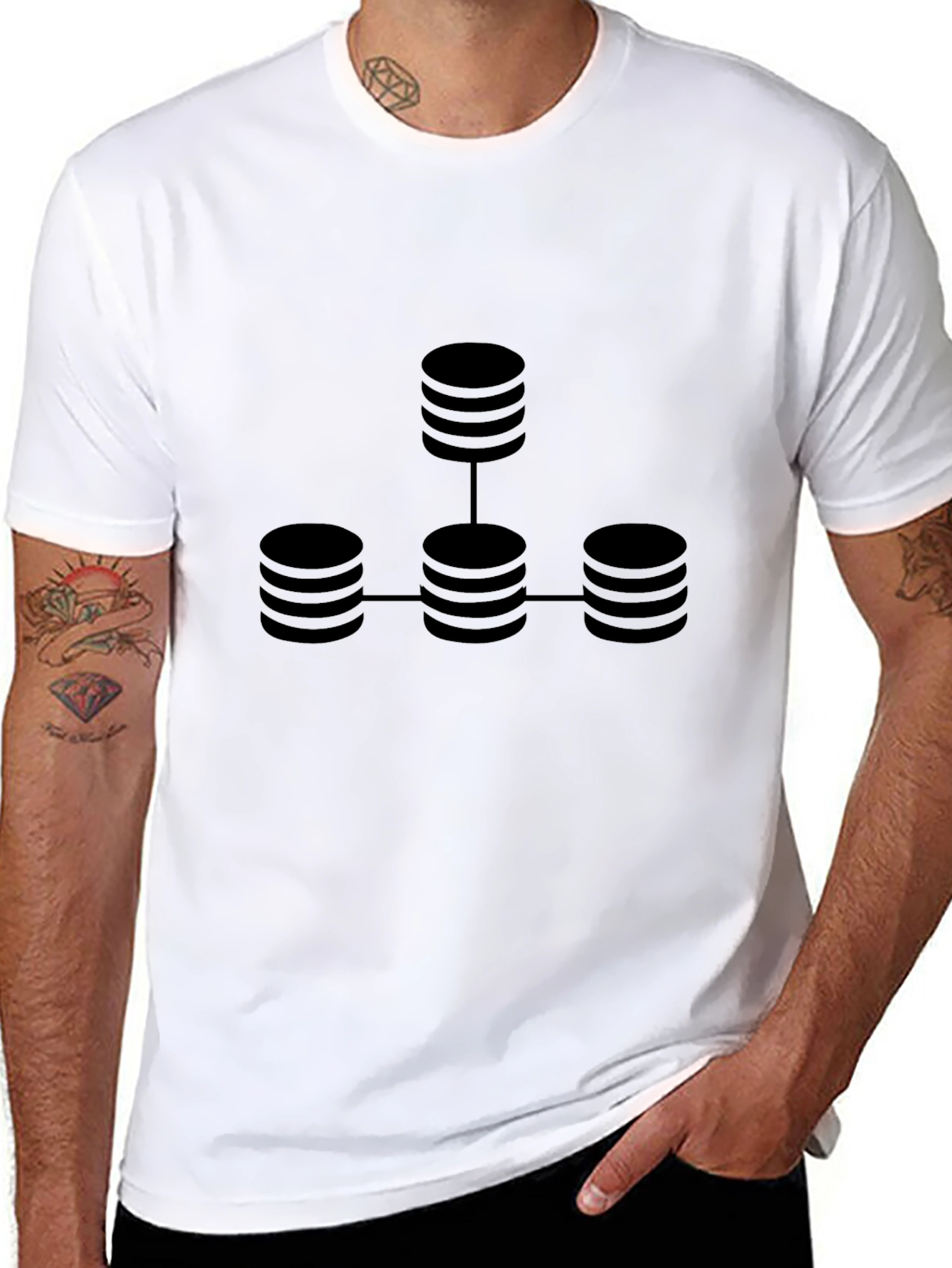 Black Database Network Black T-Shirt view 8