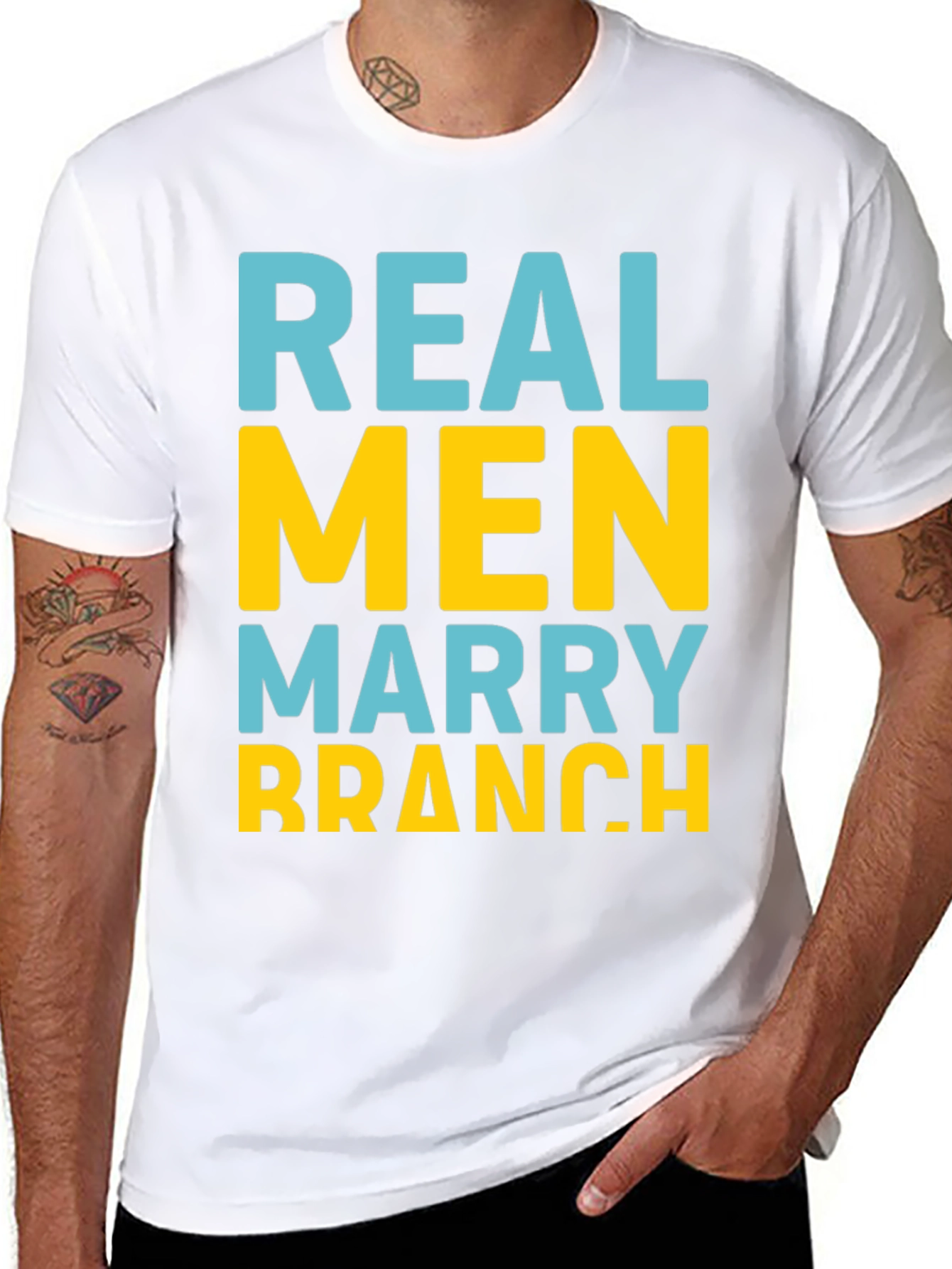 Black Real Men Marry Branch T-Shirt view 8