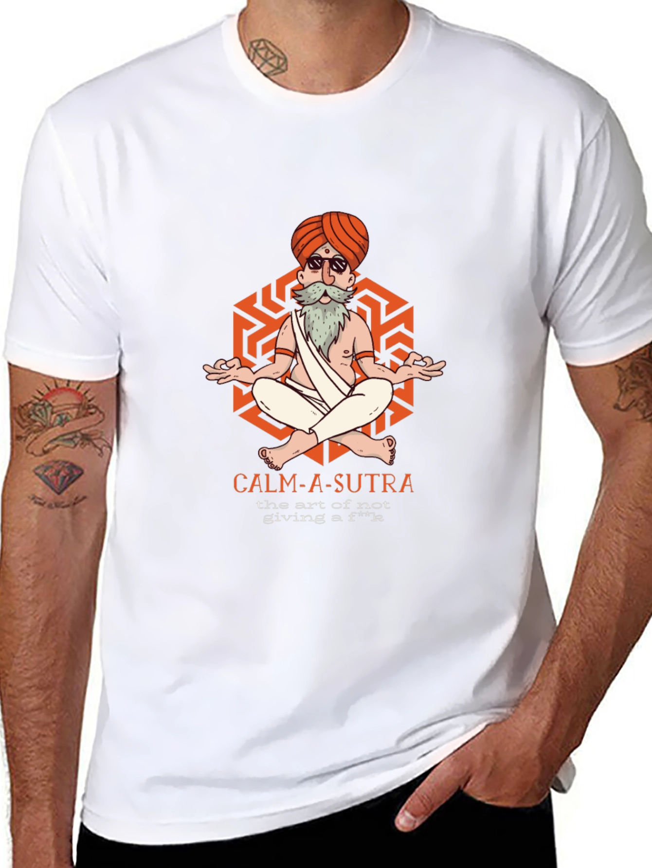 Black Calm-A-Sutra Graphic T-Shirt - Yoga Meditation Humor view 8