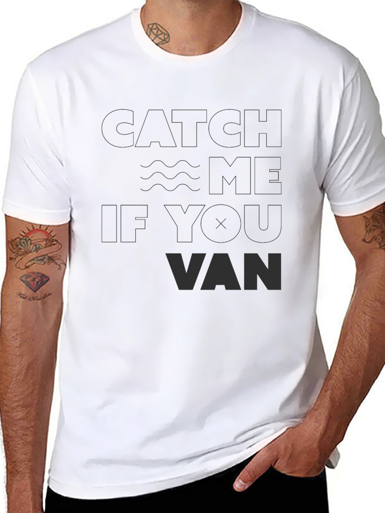 Black Catch Me If You Van T-Shirt view 8