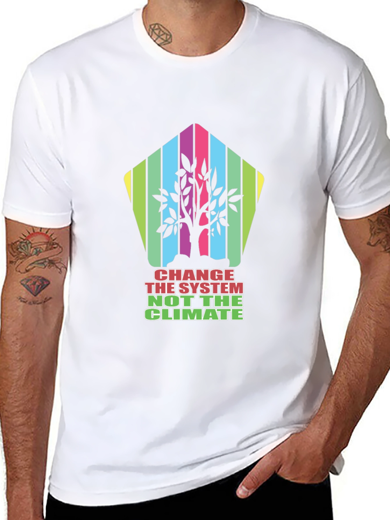 Black Climate Awareness Graphic Tee - Change the System view 8
