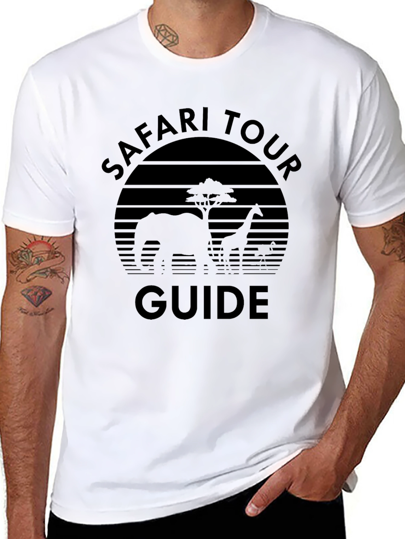 Black Safari Tour Guide Black T-Shirt view 8