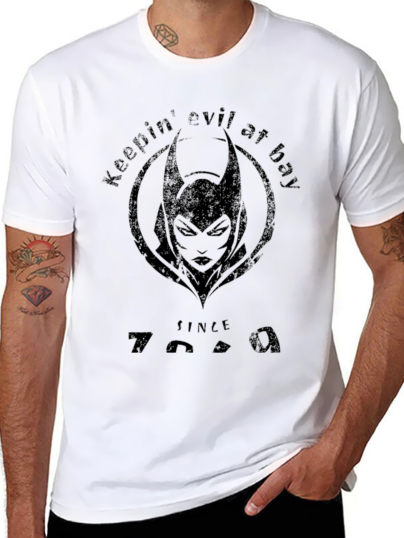 Black Keepin' Evil At Bay Since 7079 T-Shirt view 8