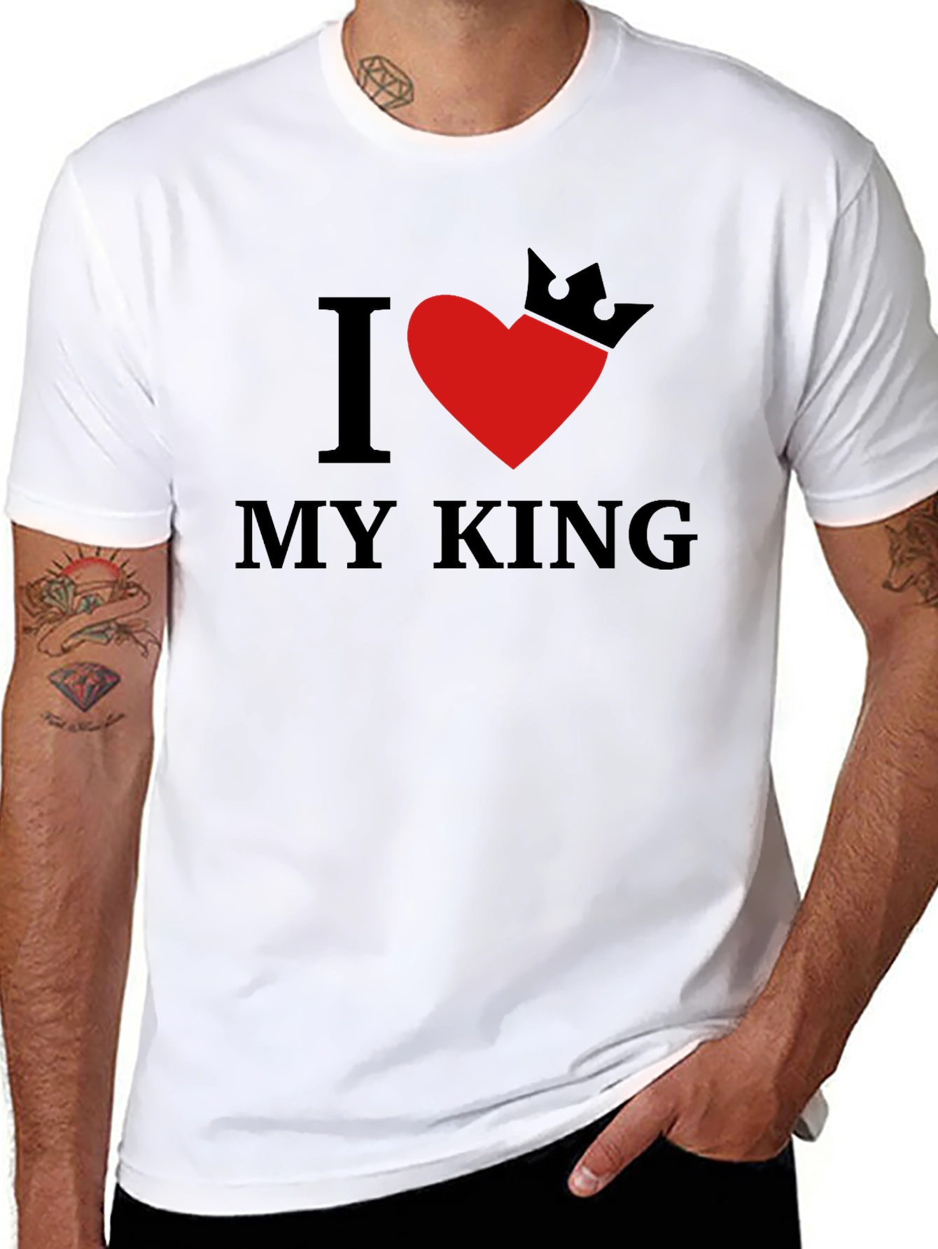 Black I Heart My King Graphic Tee - Soft Cotton Blend view 8