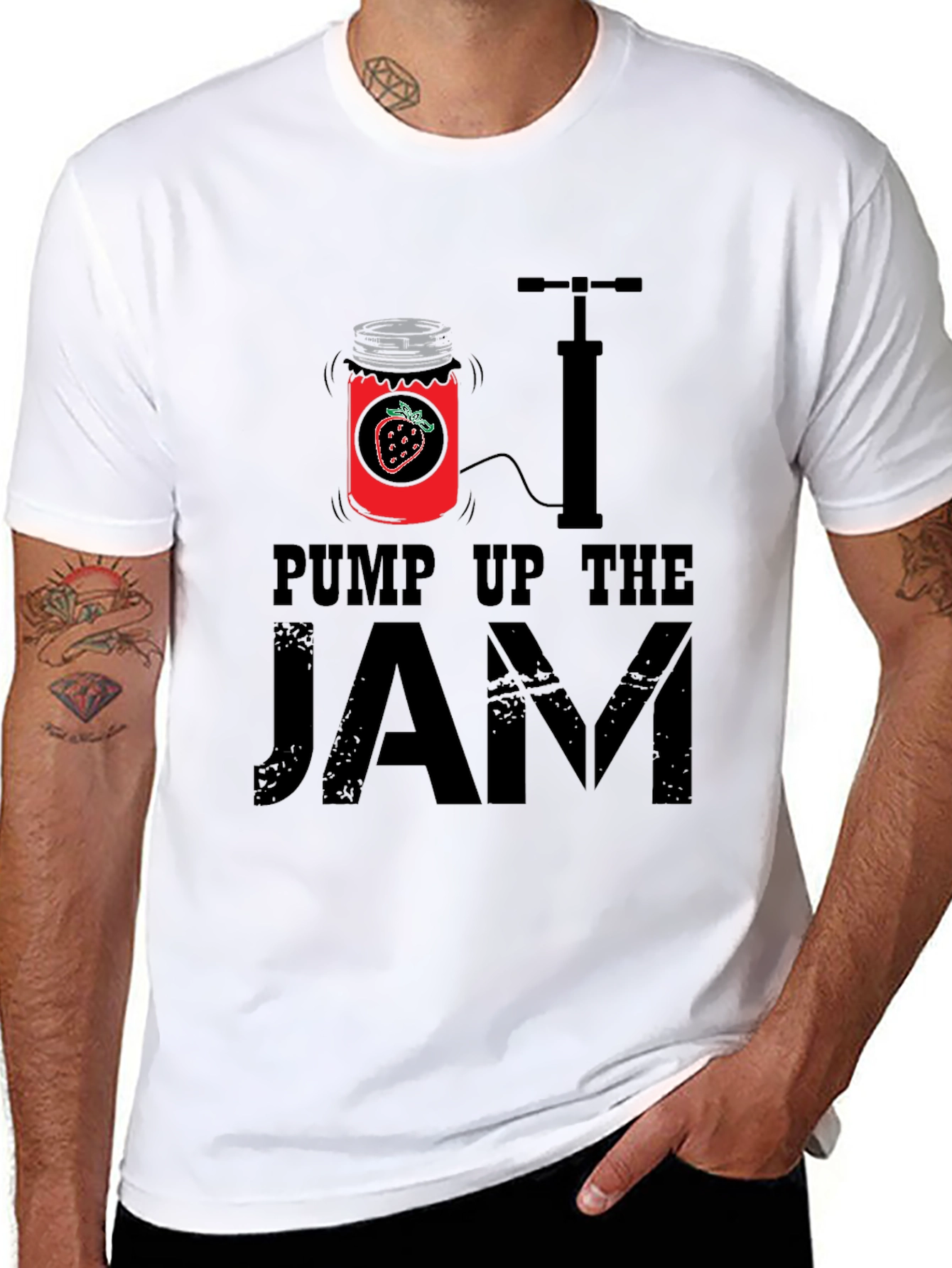 Black Pump Up The Jam T-Shirt - Novelty Graphic Tee view 8