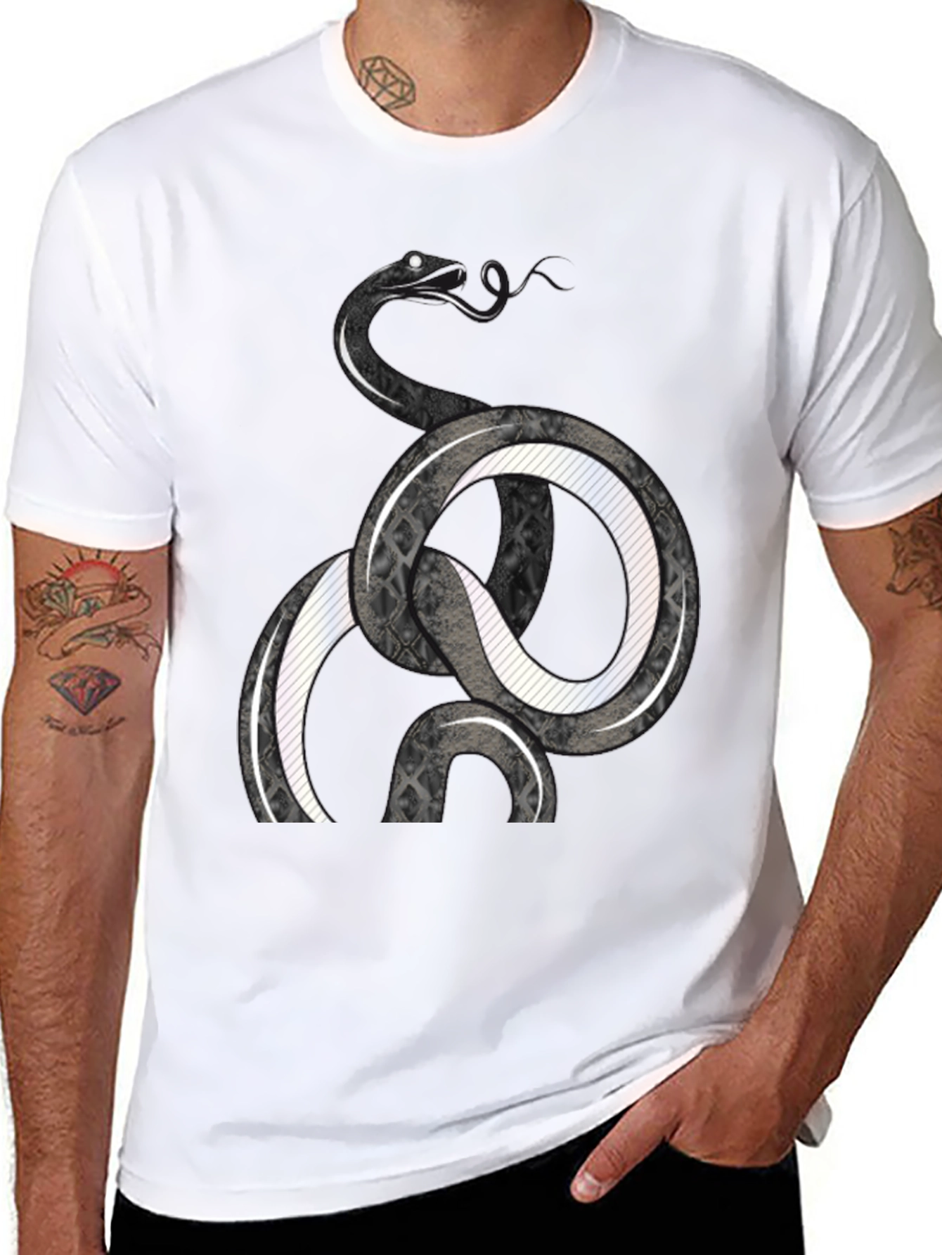 Black Snake Graphic Print Tee view 8