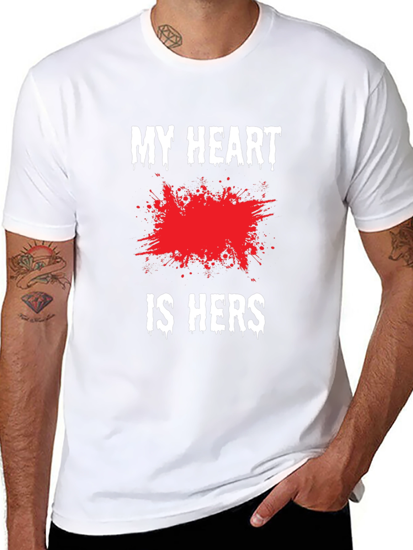 Black My Heart is Hers Black Graphic Tee view 8