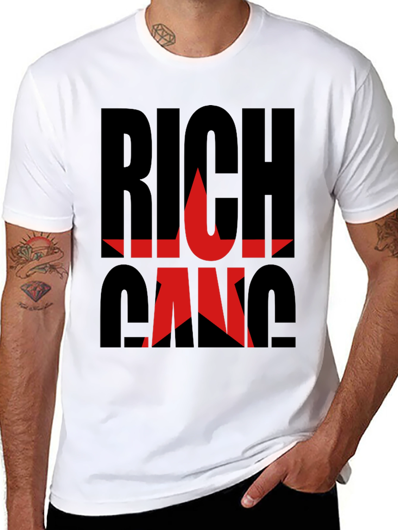 Black Rich Gang Black Graphic T-Shirt view 8