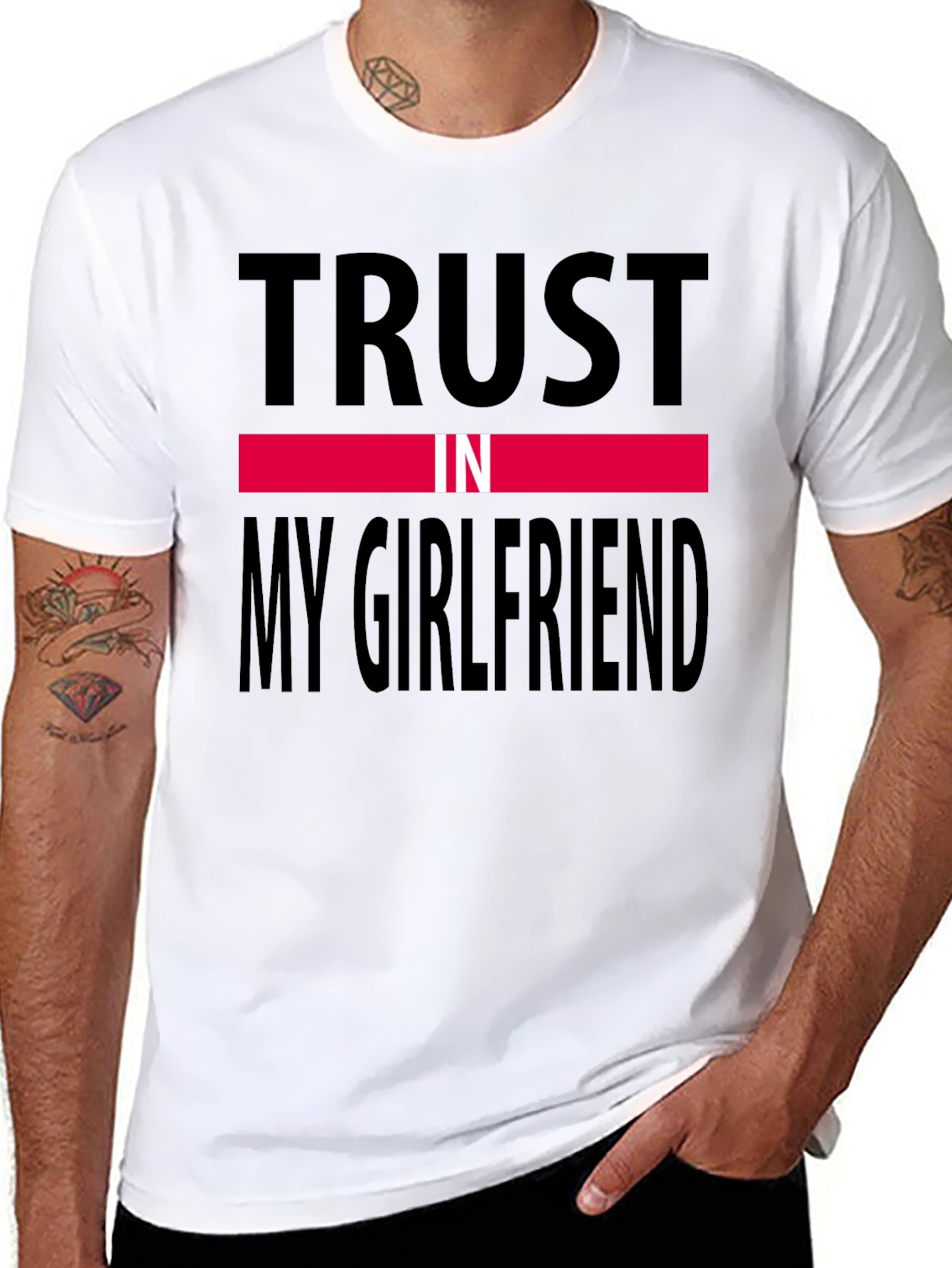 Black Trust In My Girlfriend Tee view 8