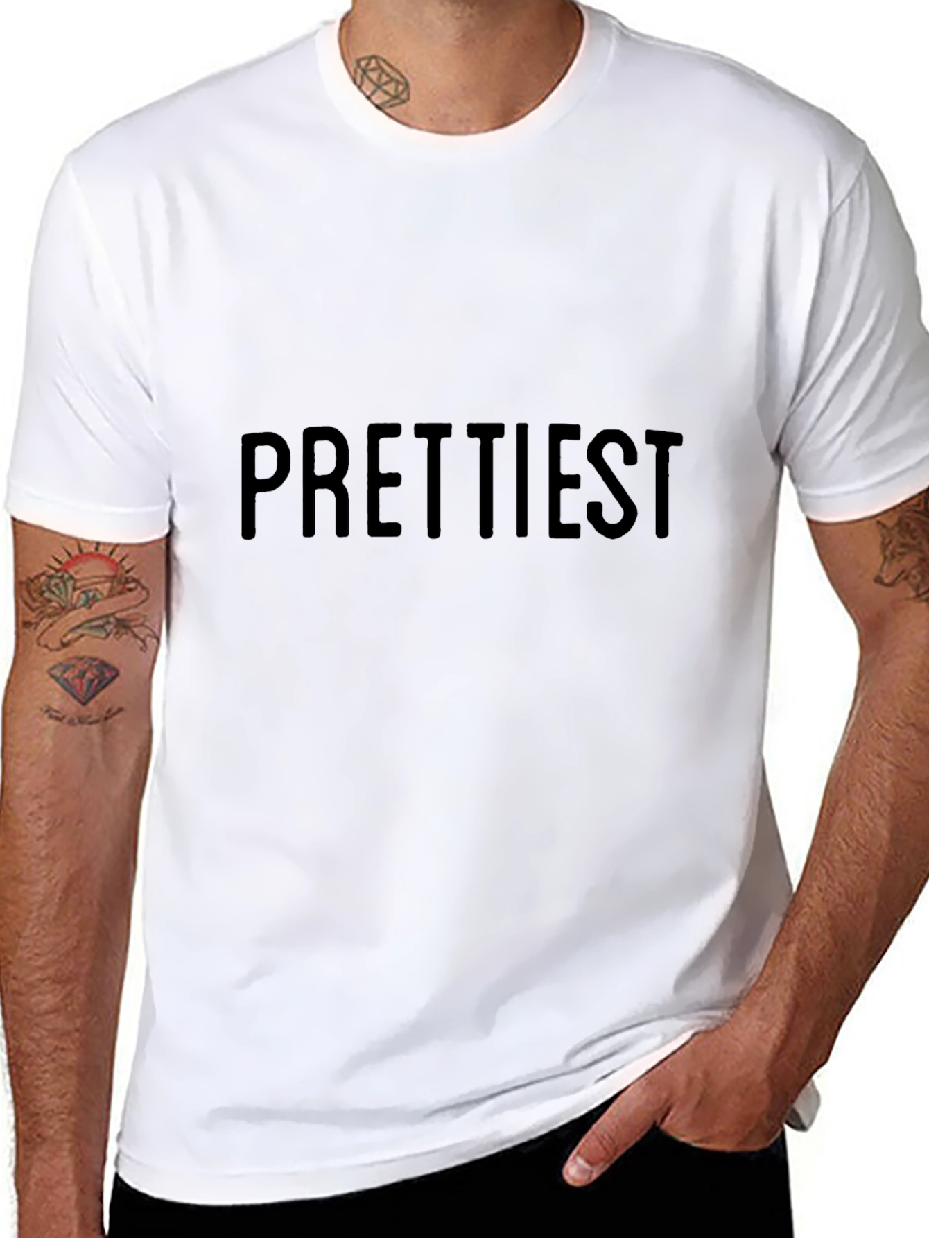 Black Prettiest Black Crew Neck Short Sleeve T-Shirt view 8