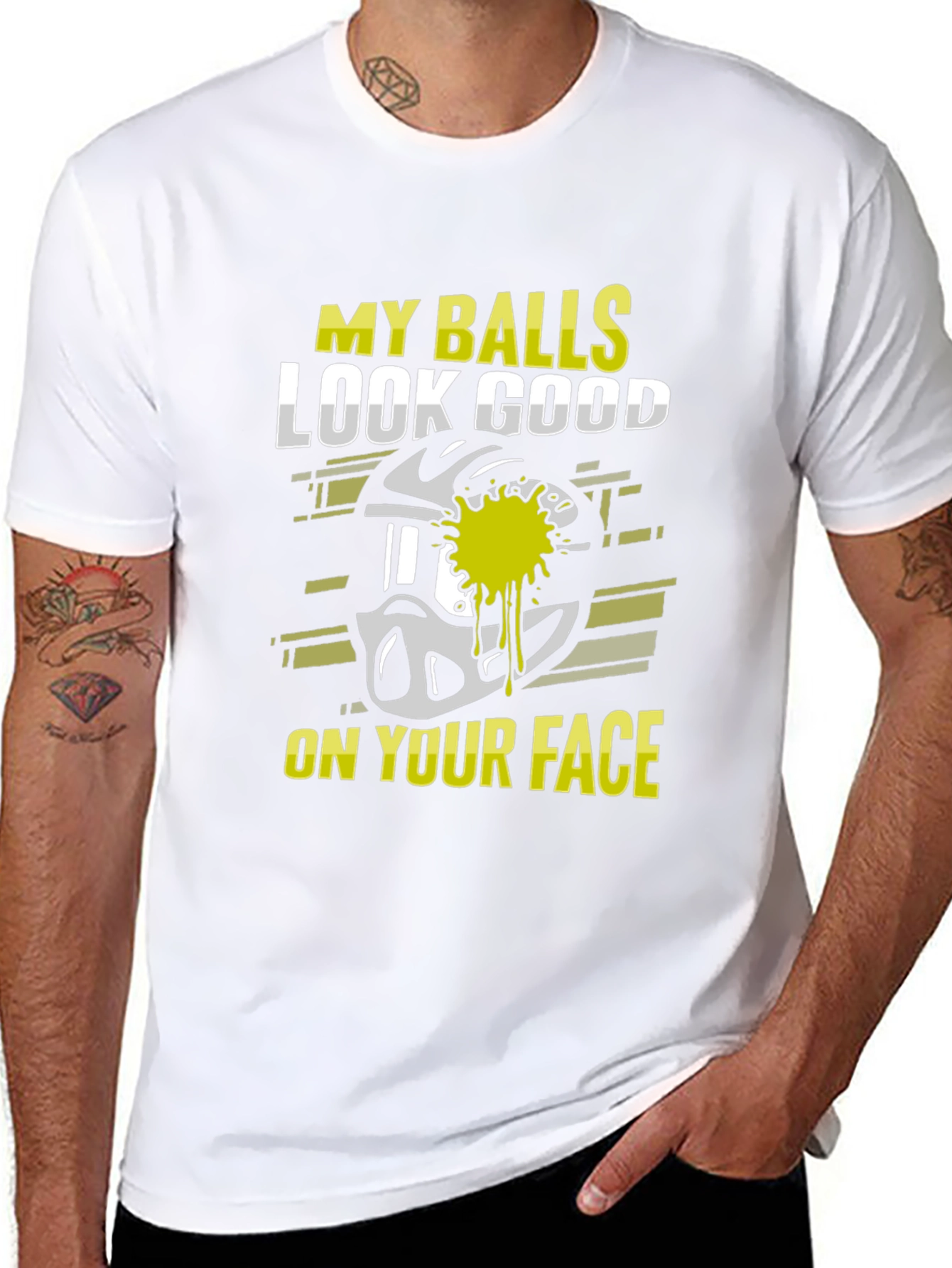 Black My Balls Look Good On Your Face Paintball T-Shirt view 8