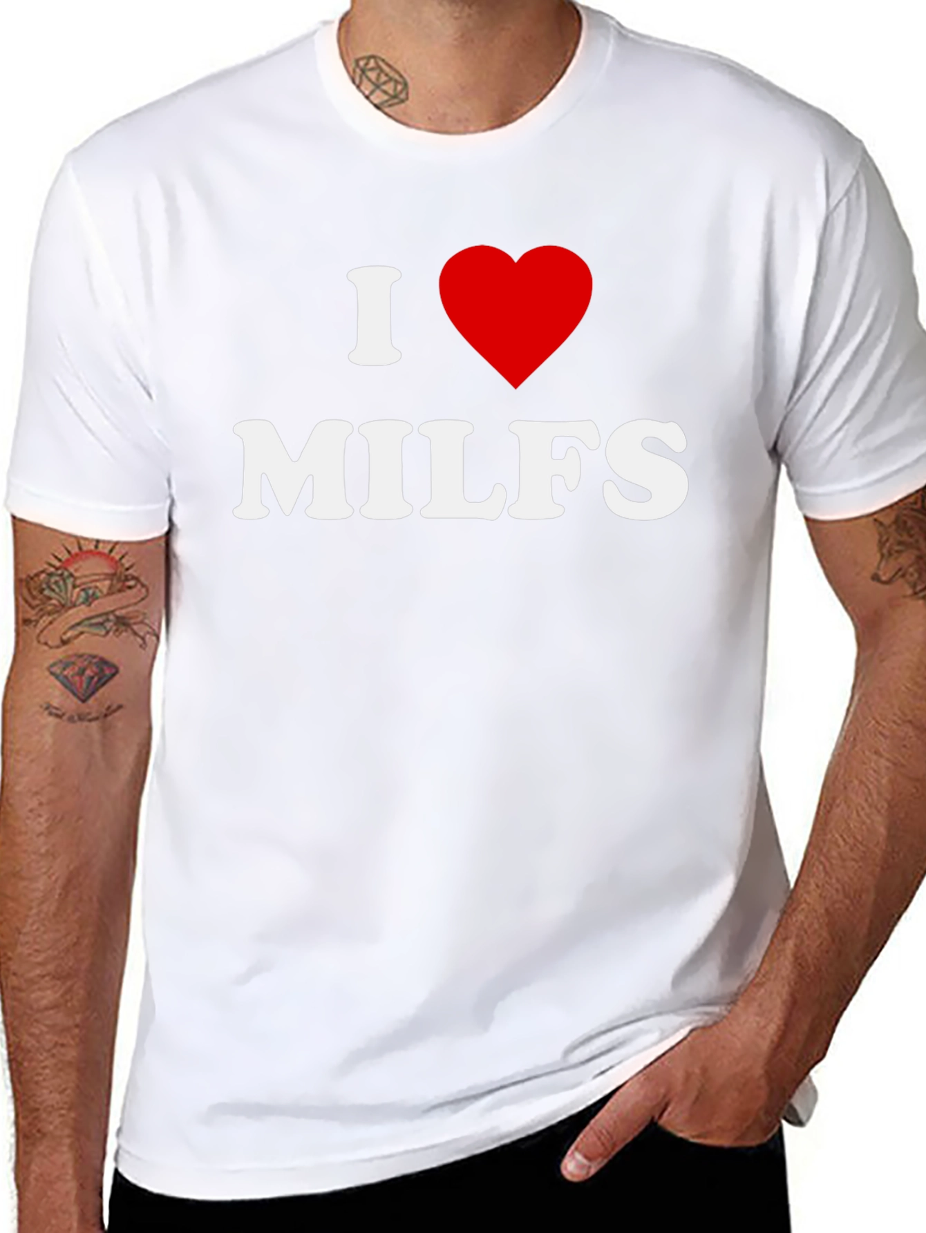 Black I Heart MILFS Graphic Tee - Black view 8