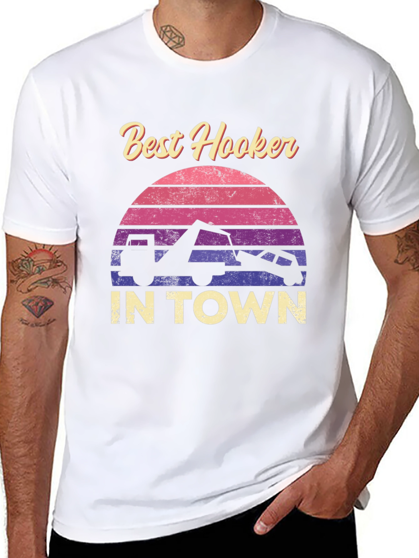 Black Best Hooker in Town Graphic Tee view 8