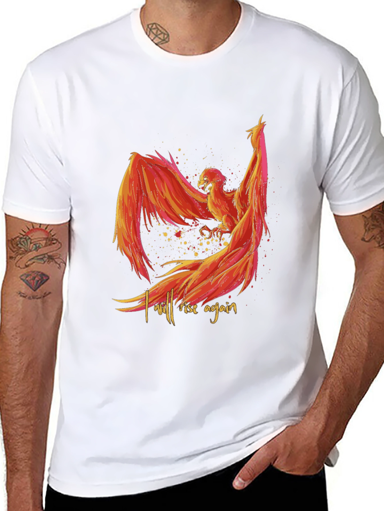 Black Phoenix Rising Graphic Tee - Black view 8
