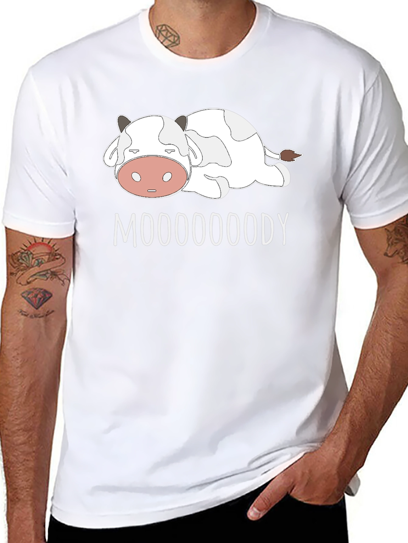 Black Moooooody Cow T-Shirt - Relaxed Fit view 8