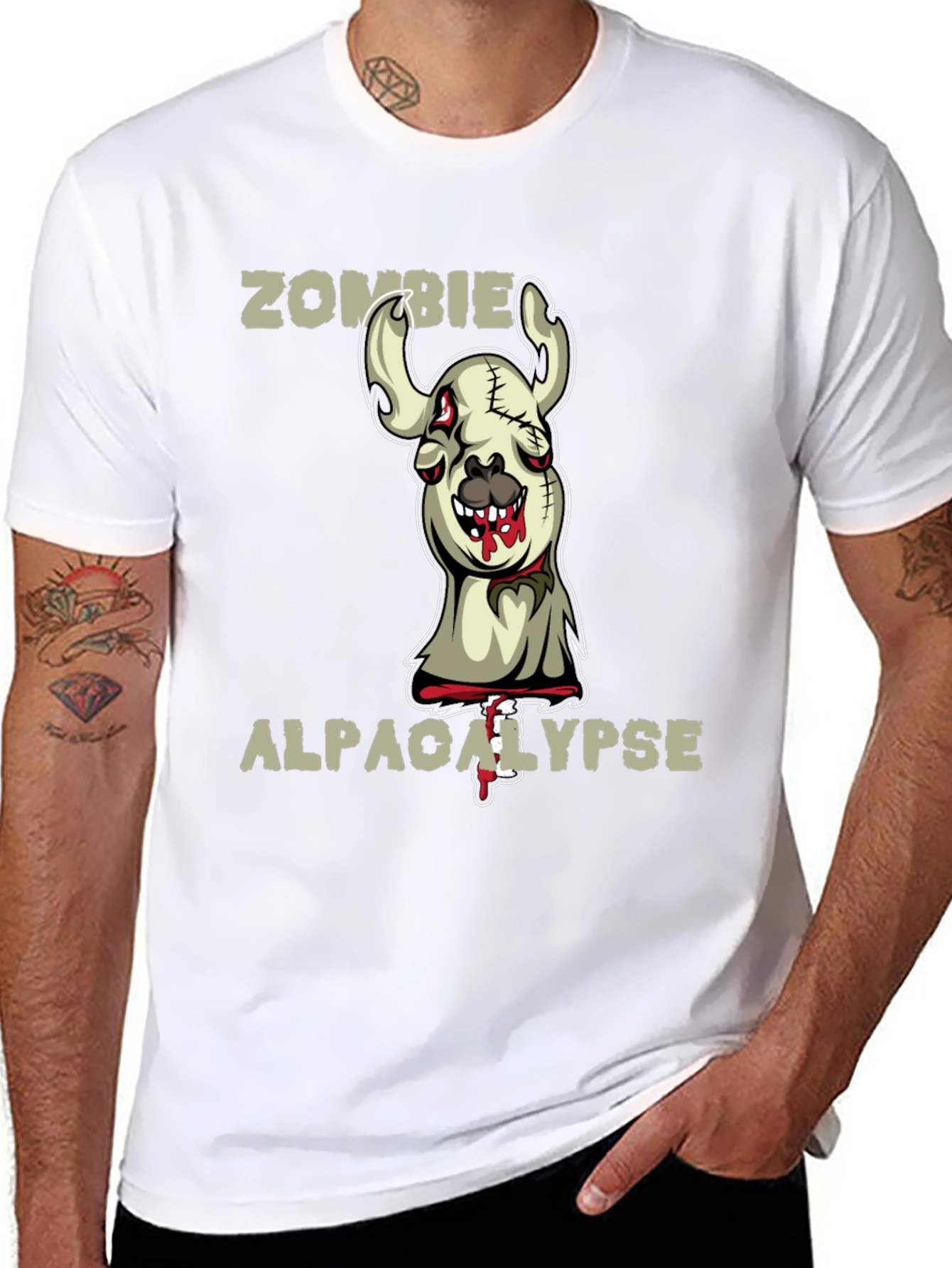 Black Zombie Alpaca-lypse Graphic Tee view 8