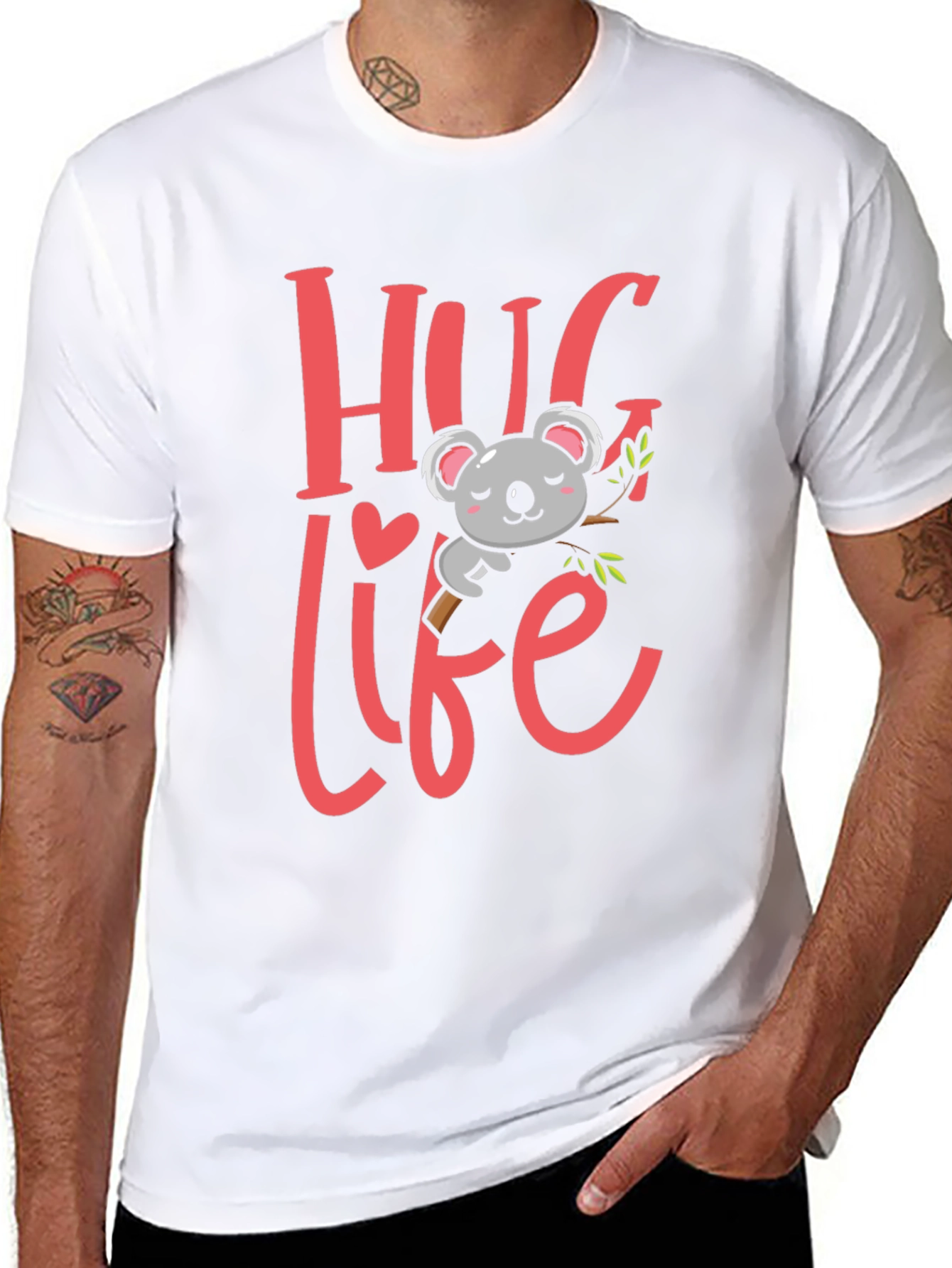 Black Hug Life Koala Bear Graphic Tee view 8