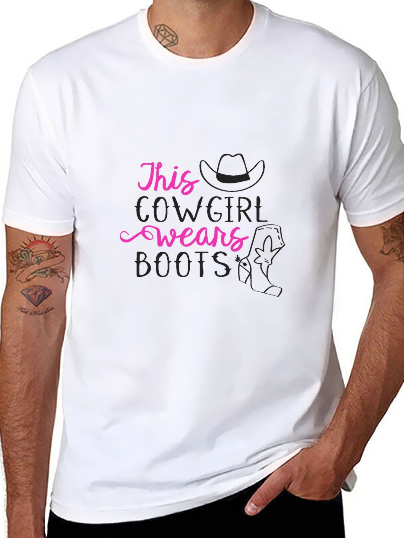 Black Cowgirl Boots T-Shirt - Western Style Tee view 8