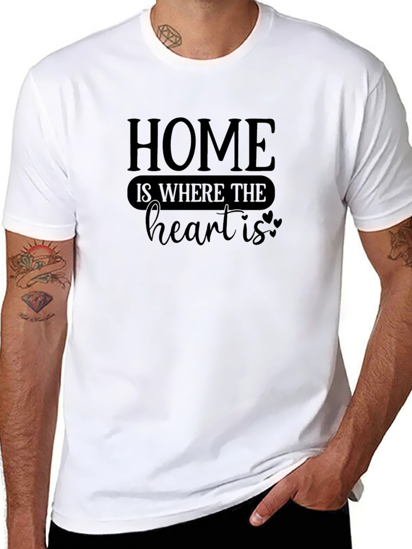 Black Home is Where the Heart is Graphic Tee view 8
