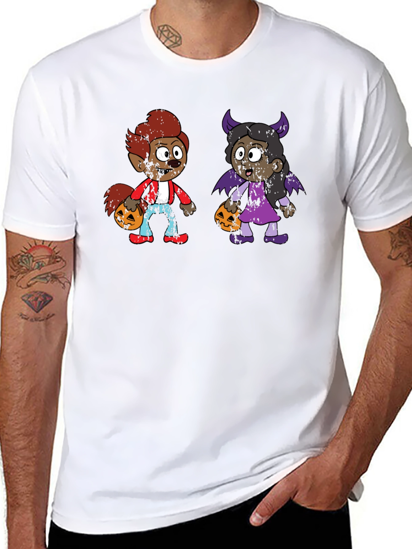 Black Halloween Kids Cartoon T-Shirt view 8