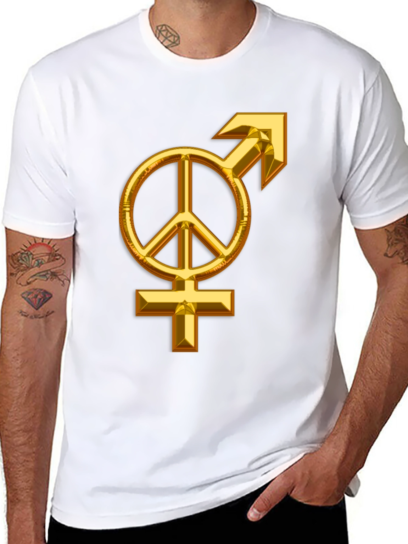 Black Peace Symbol Men's Graphic Tee view 8