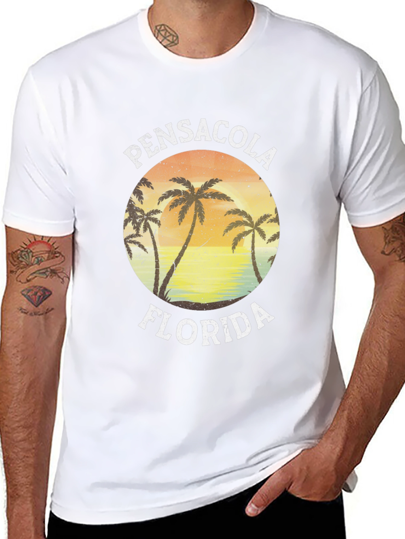 Black Pensacola Florida Graphic T-Shirt view 8