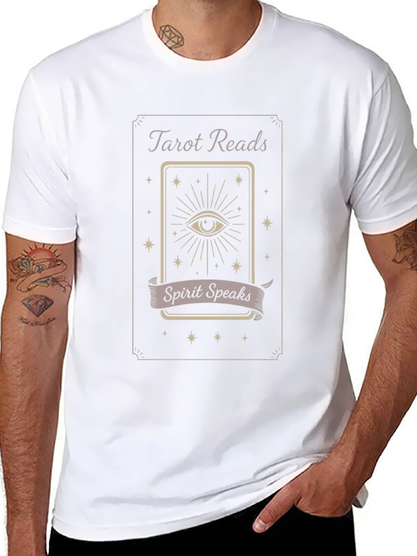 Black Tarot Reads Spirit Speaks T-Shirt - Mystical Design view 8