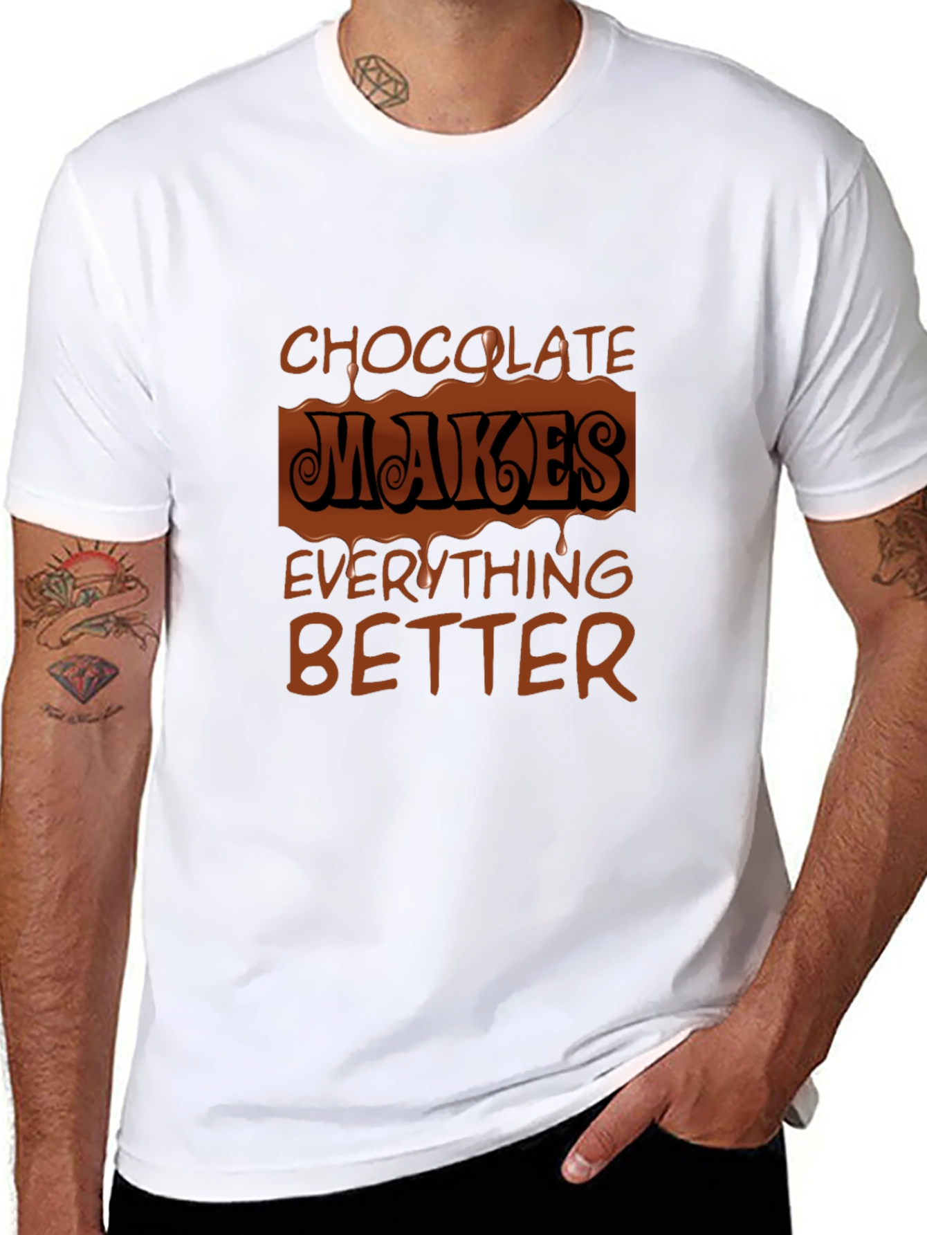 Black Chocolate Makes Everything Better Graphic Tee view 8